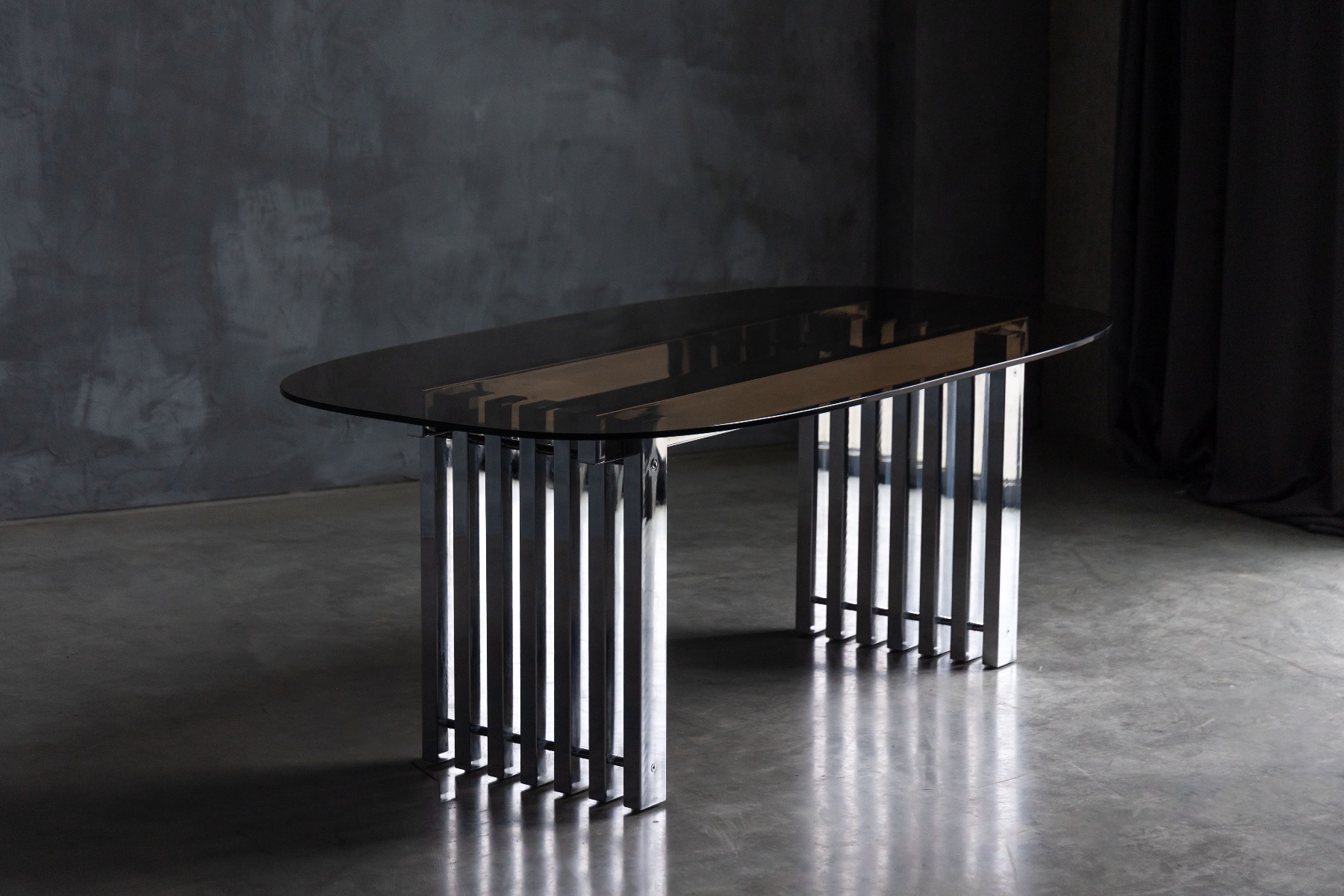 Vintage mid century modern chrome dining table