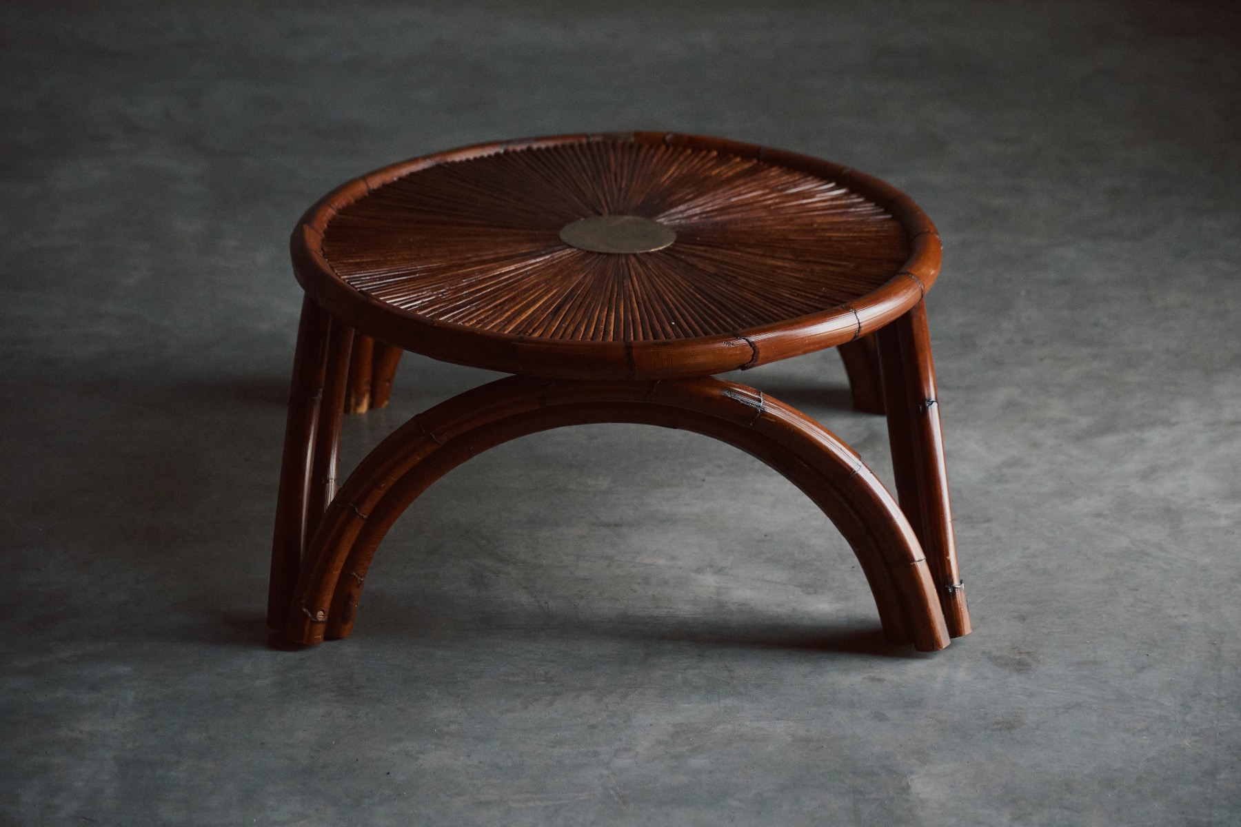 1970s Italian bamboo coffee table Crespi