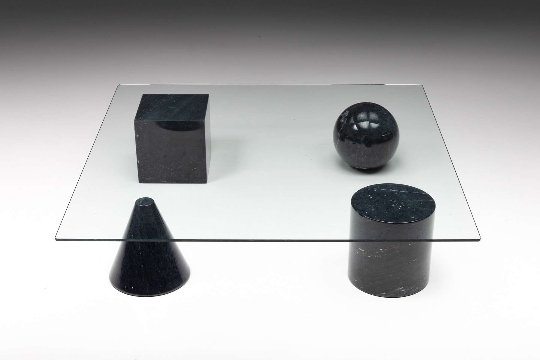 1970s modernist coffee table in Vignelli style