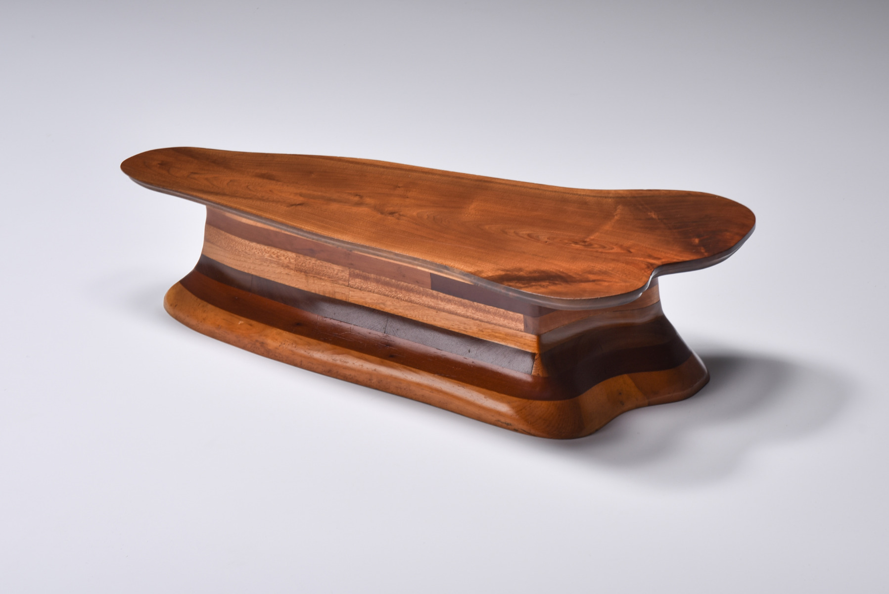 1970s solid wood coffee table in studio craft style