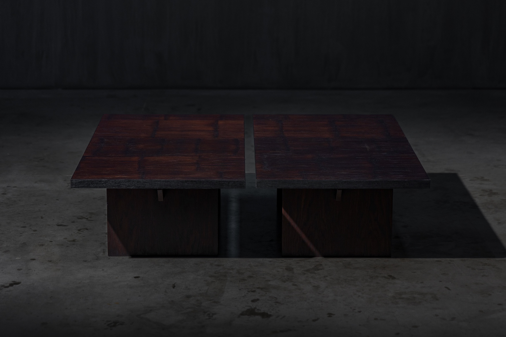 Minimalist bamboo coffee table with natural finish