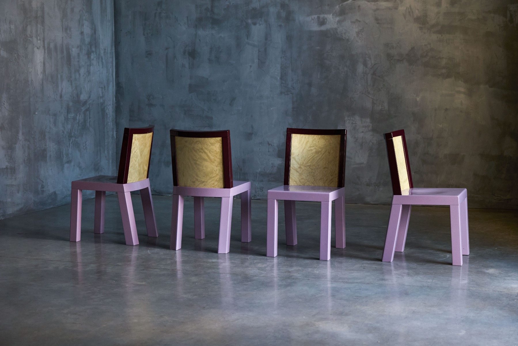 Postmodern pink dining seating produced by Leitner