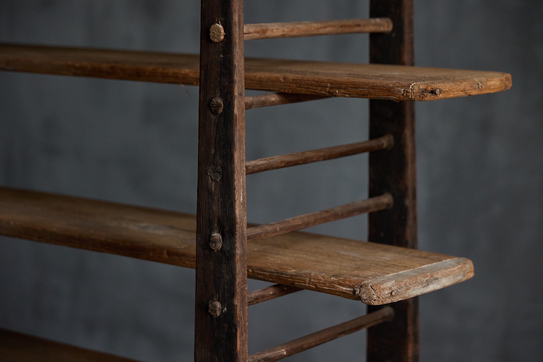 19th century country bread rack in solid wood