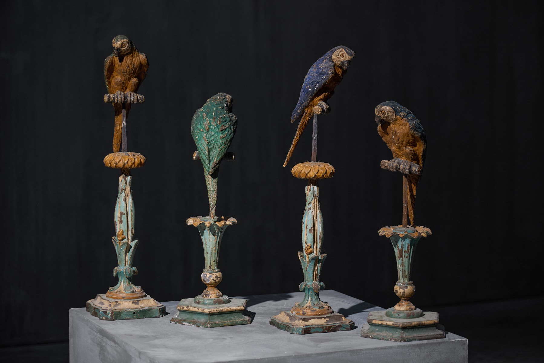 19th century neoclassical bird sculptures with classical detailing