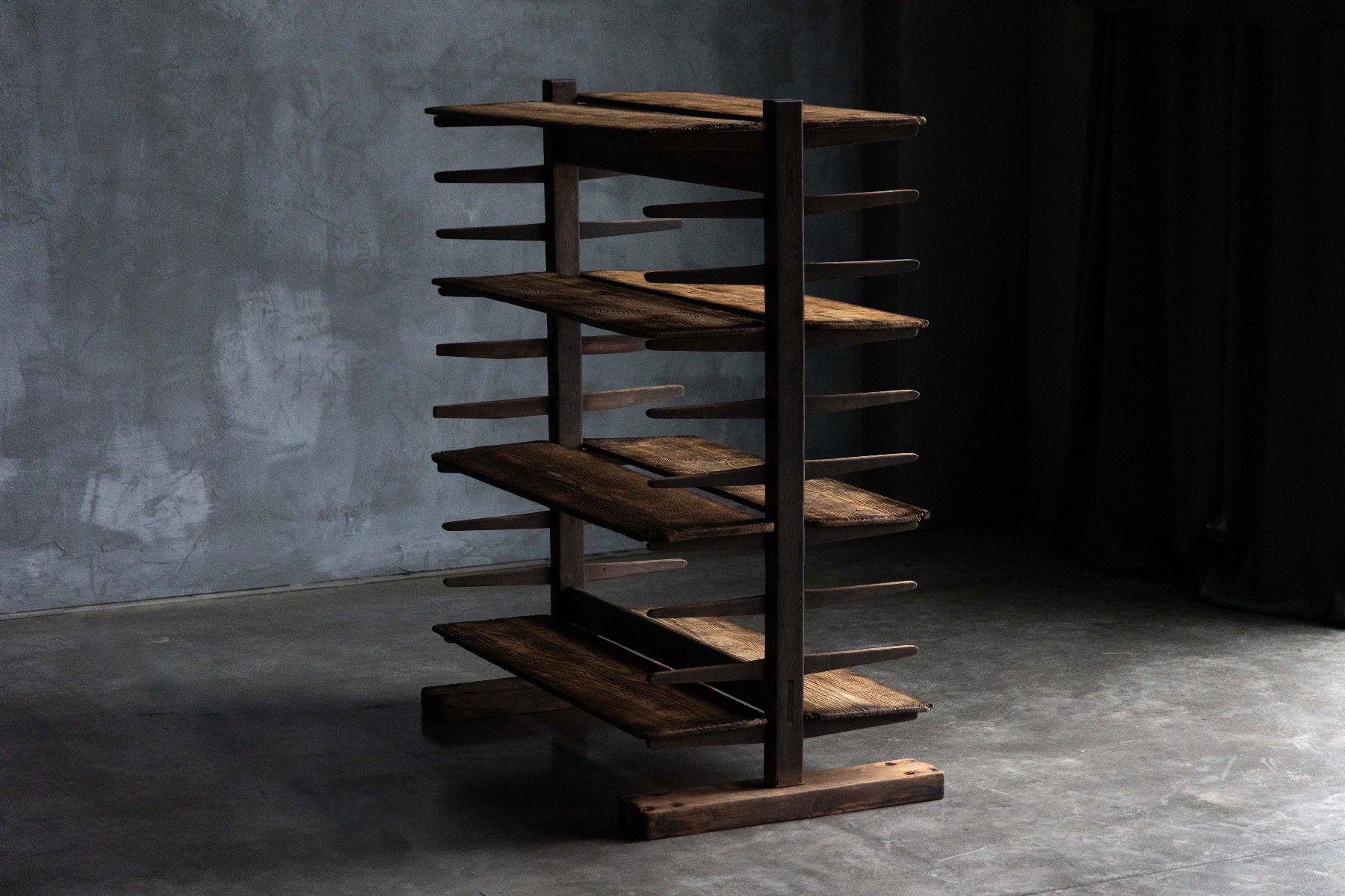 Early 20th century alpine drying rack in solid wood