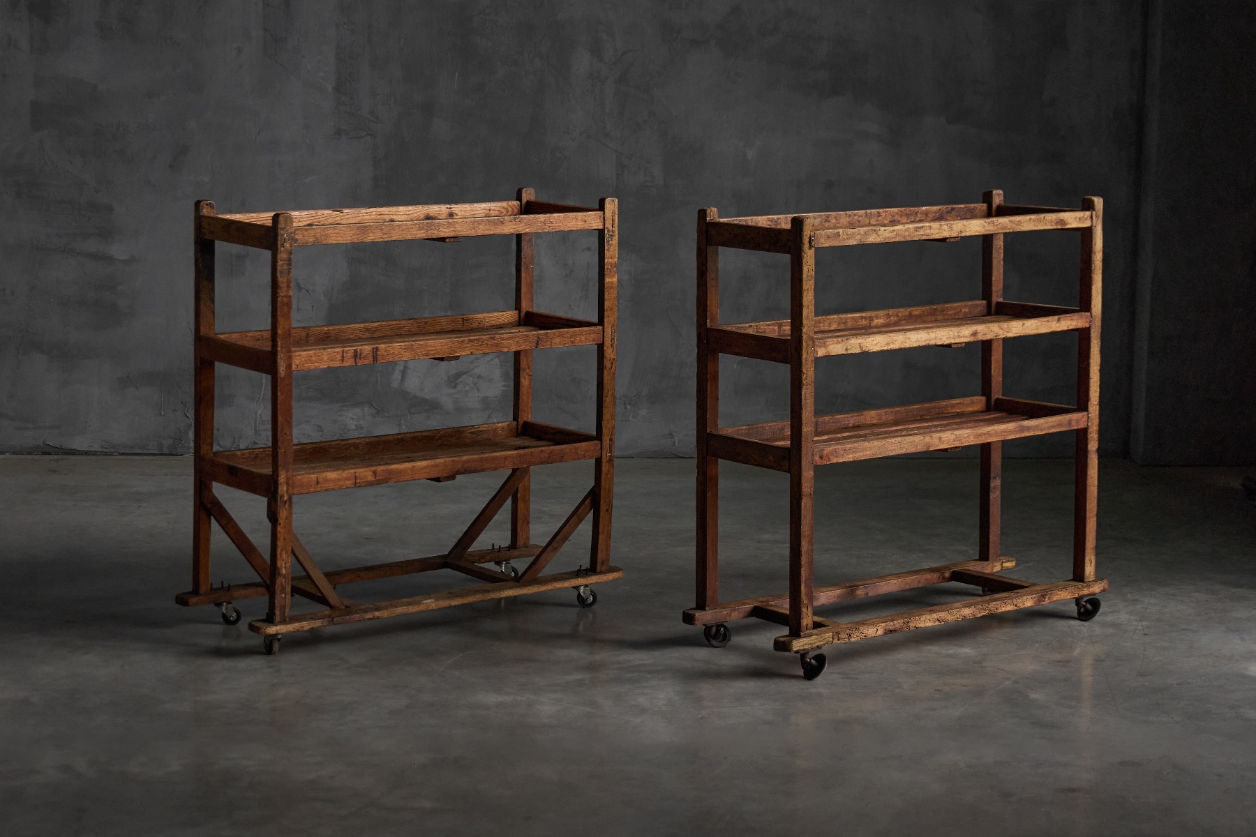 Antique bakery rack reflecting vernacular folk art design