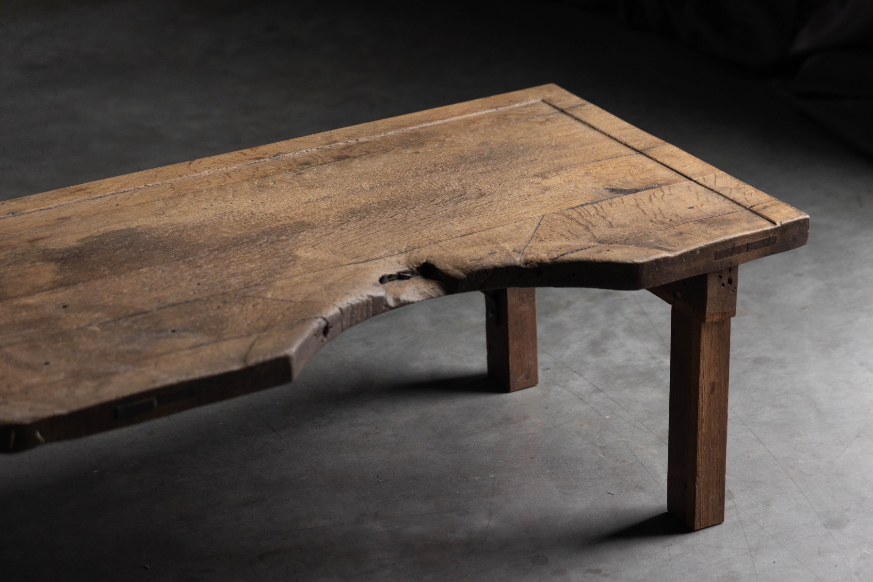 Antique jeweller table with rustic workshop character