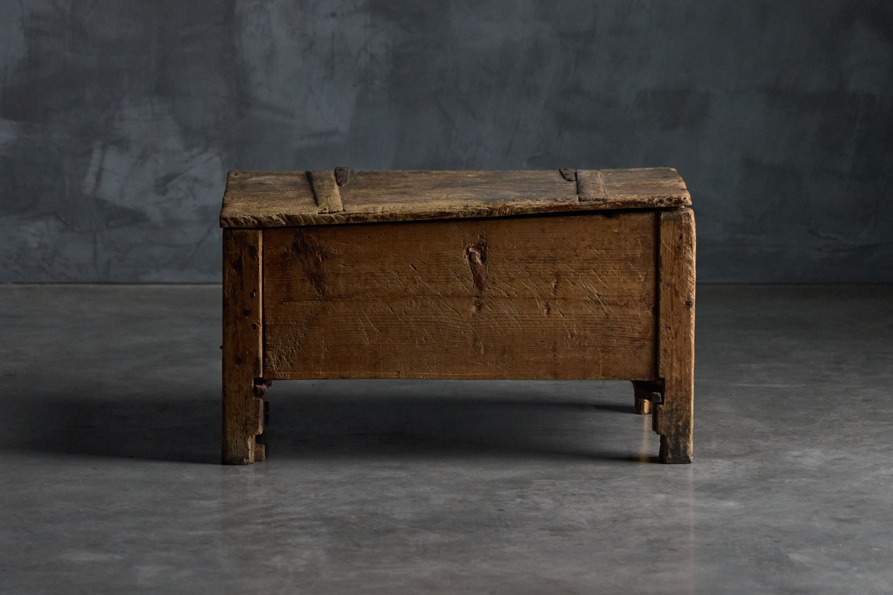 Antique farmhouse blanket chest crafted in wood