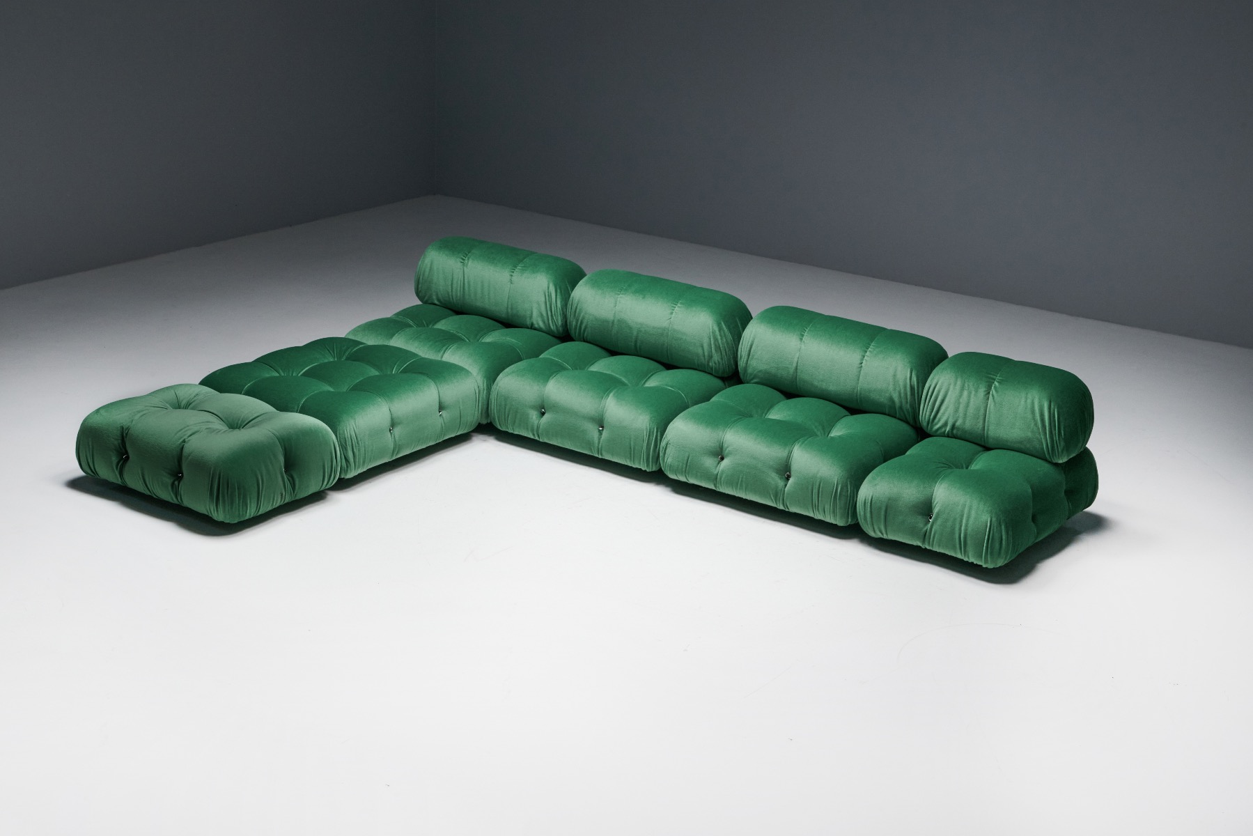 B&B Italia Camaleonda sofa in green velvet design