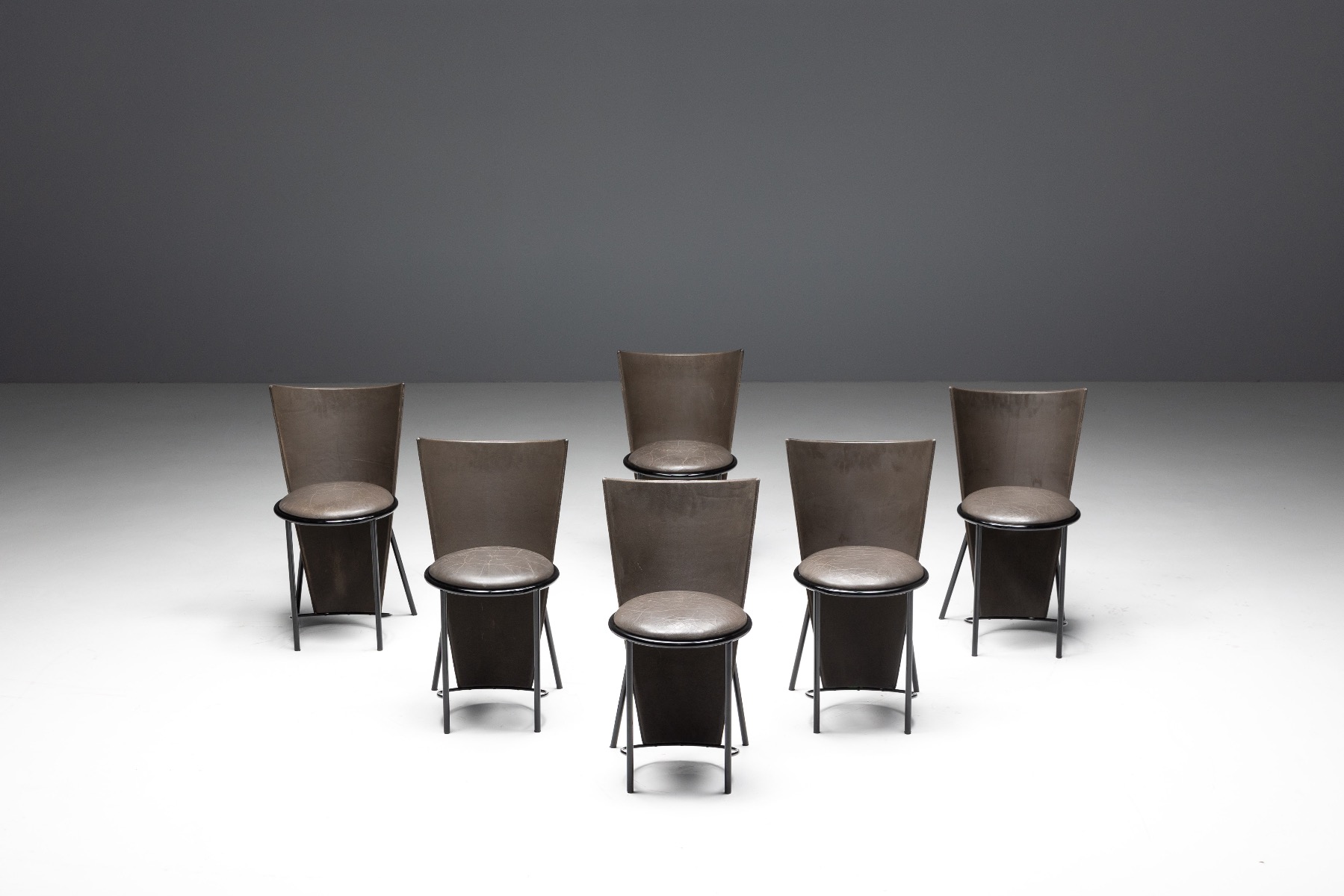 Belgian design Sevilla chairs in grey leather