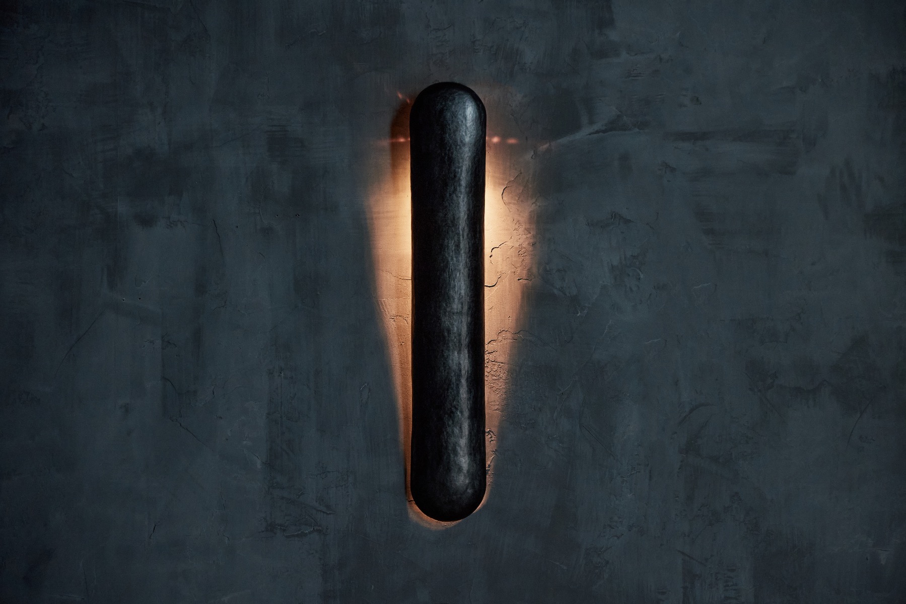 Black hammered aluminium lamp shade contemporary design