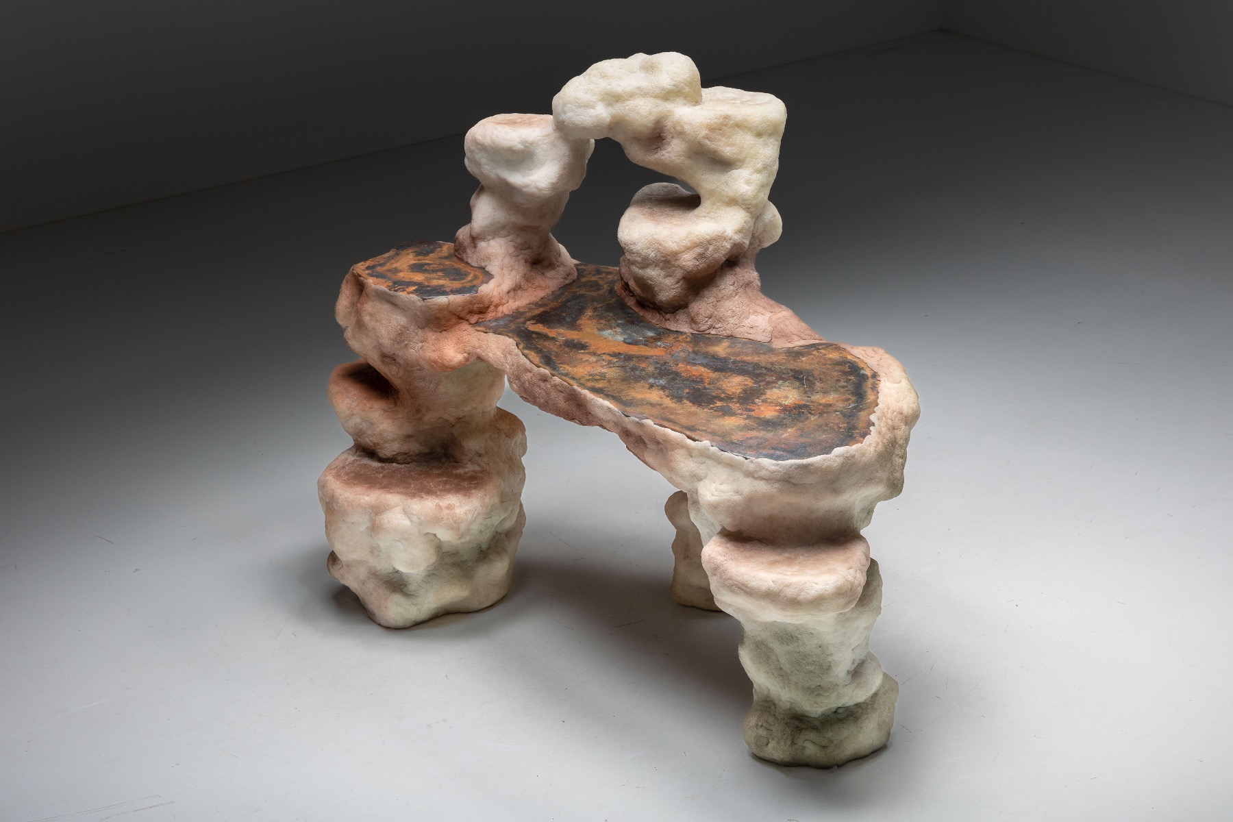 Contemporary lithic desk set by Elissa Lacoste 2020