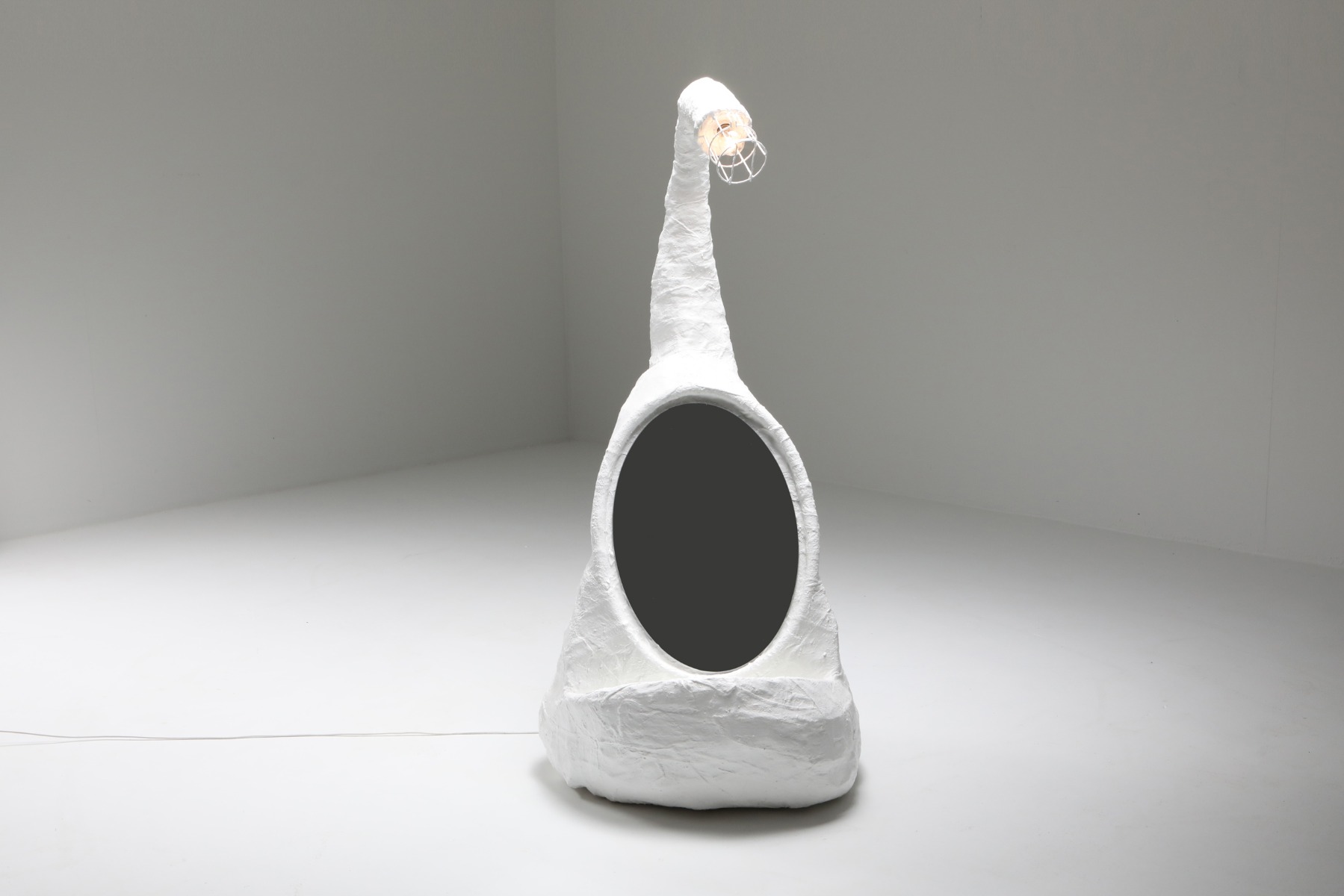 Contemporary sculpture lamp with mirror by Decio from the 2010s
