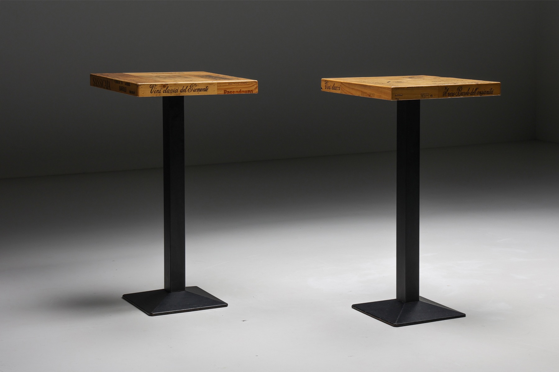 Early 2000s high tables in Belgian craftsmanship