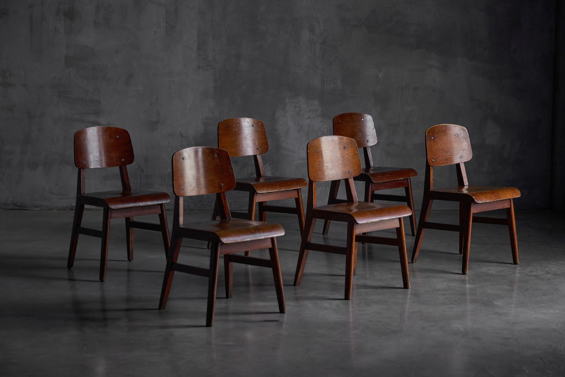 Early modern wooden chair from 1941 attributed to Prouvé