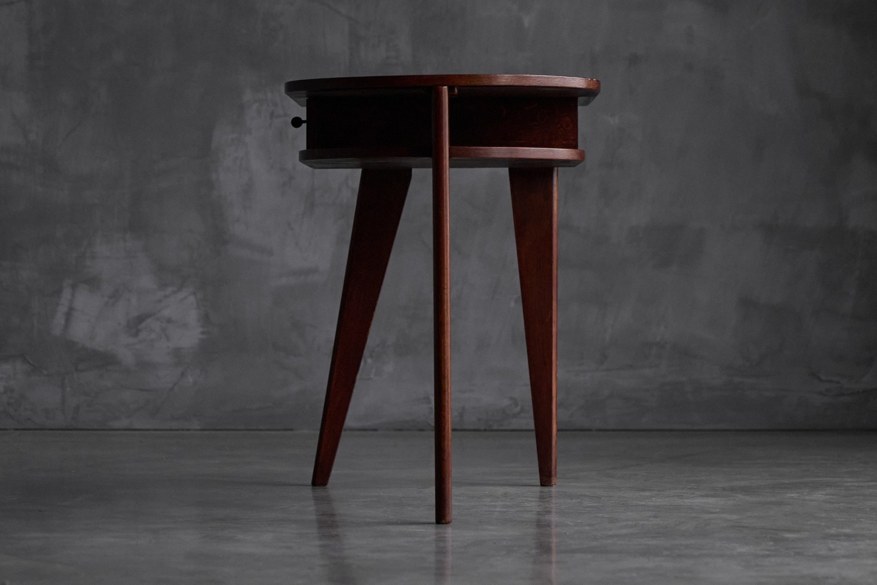 French modernist tripod desk from the 1950s designed by Jacques Adnet