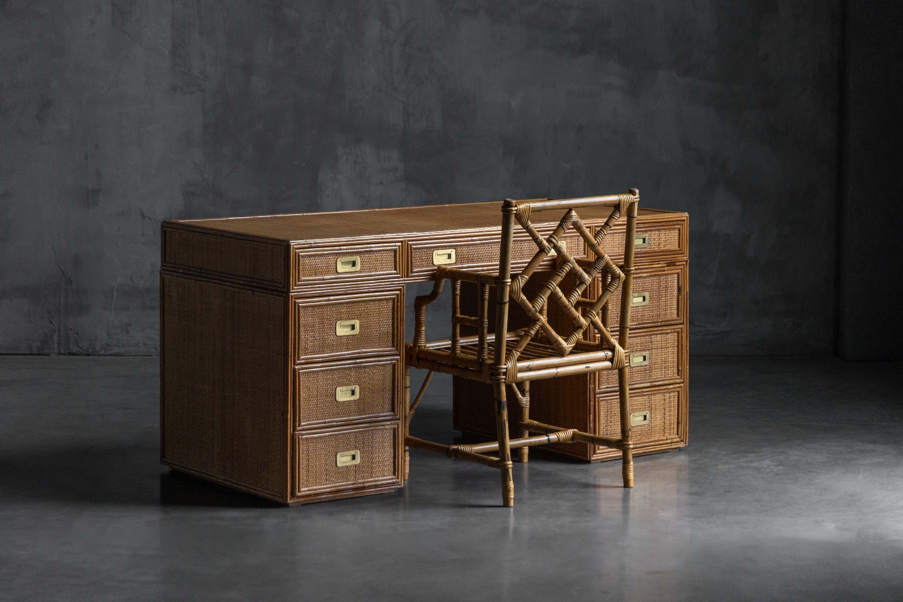 Italian bamboo armchair from the 1970s by Vivai del Sud