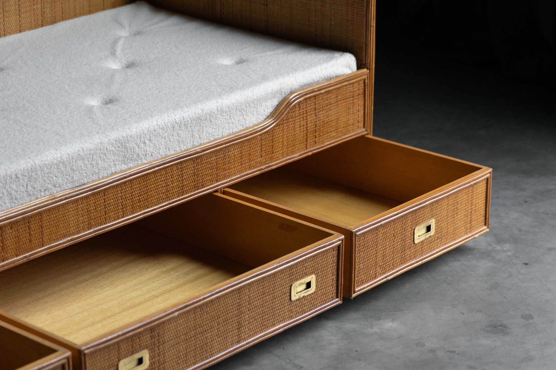 Italian bamboo daybed from the 1970s by Vivai del Sud