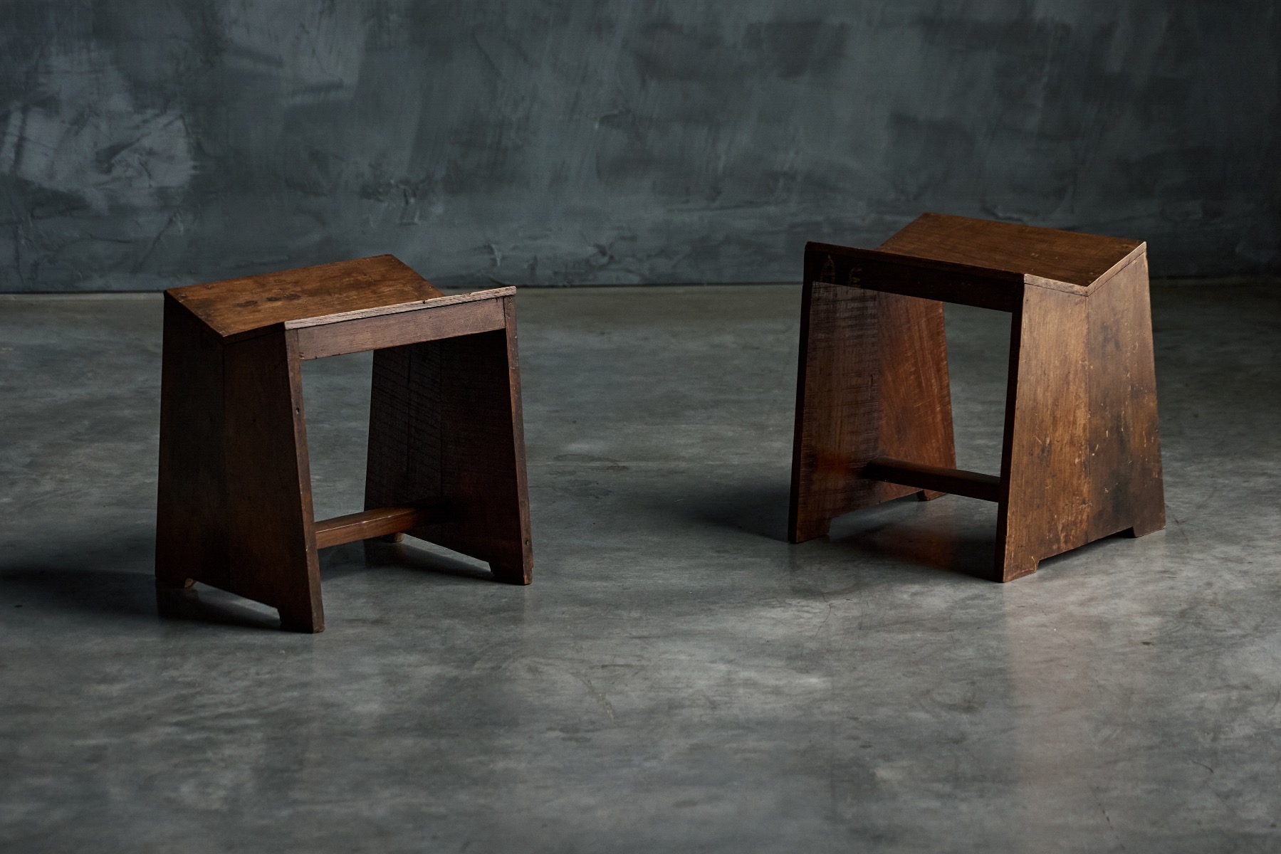 Chandigarh sewing stool by Jeanneret 1960s
