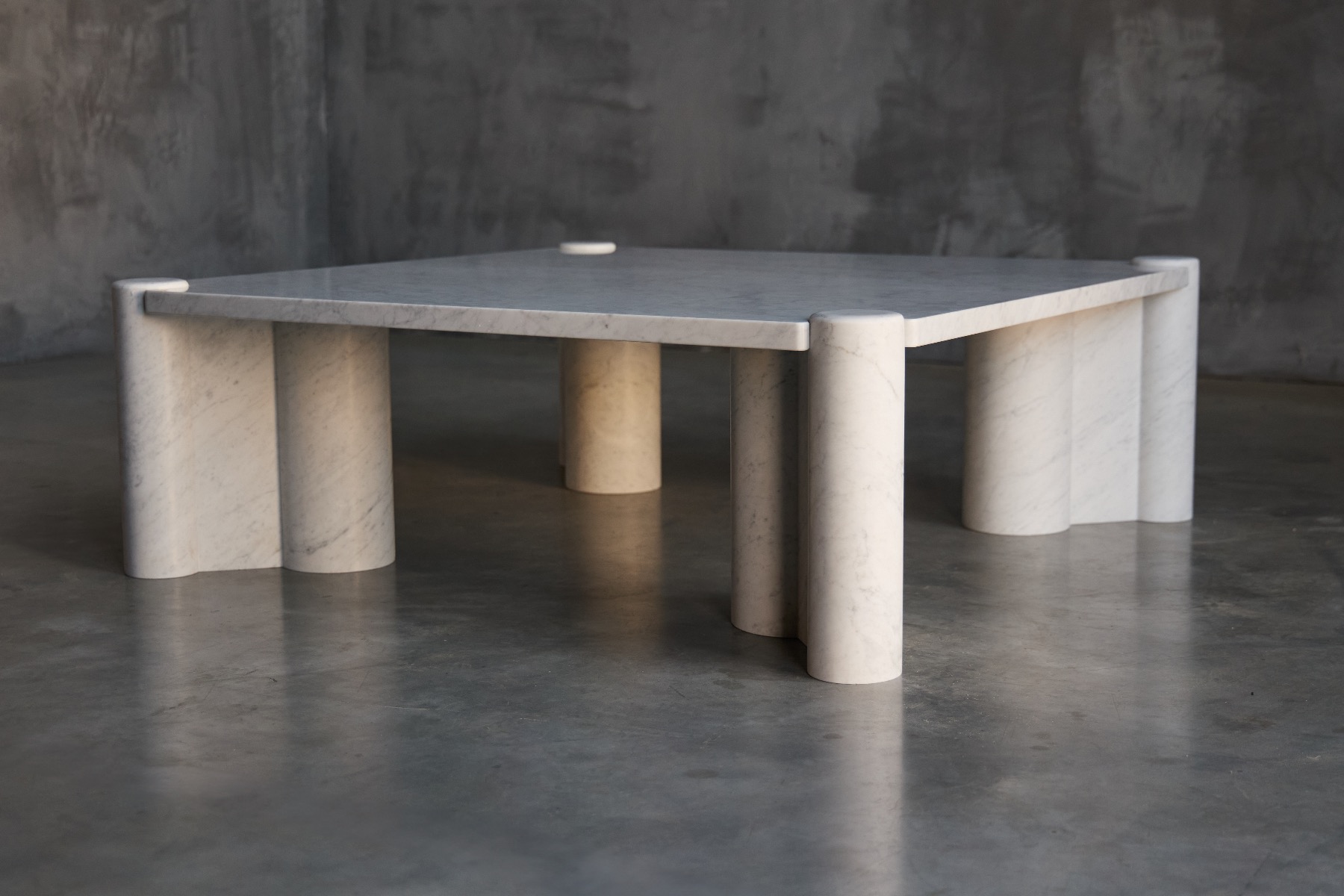 Italian modern Carrara marble center table by Aulenti