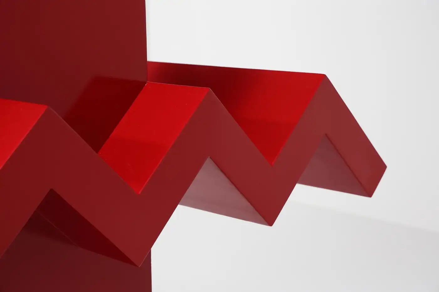 Abstract lacquered steel sculpture in postmodern style by Renaat Ramon