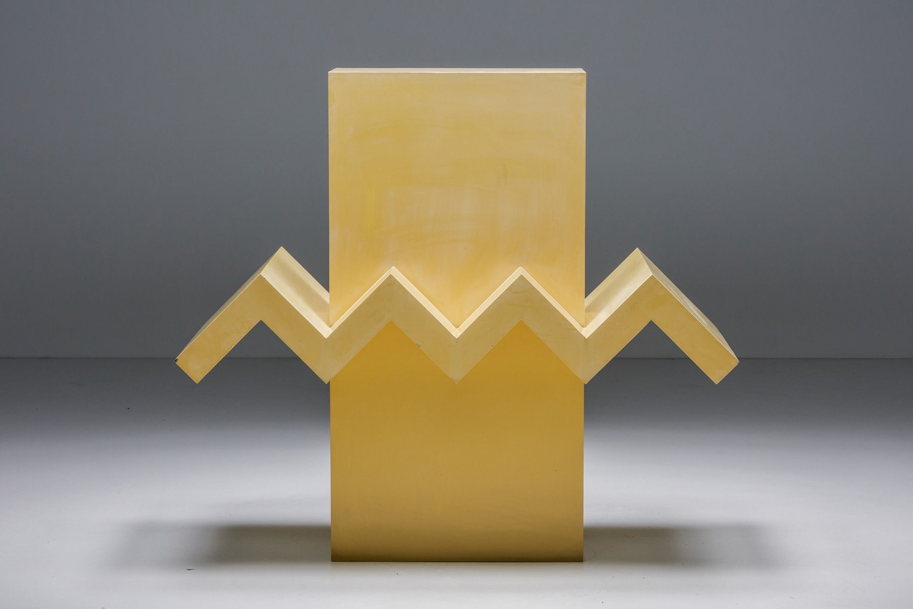Abstract lacquered steel sculpture in postmodern style by Renaat Ramon