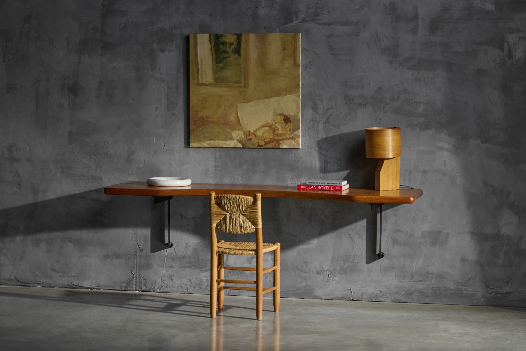 Les Arcs wall mounted desk and console designed by Charlotte Perriand