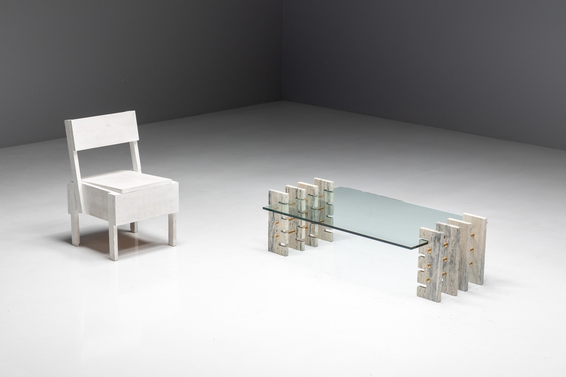 Luxury travertine coffee table Fitzroy by Gianfranco Ferré Home
