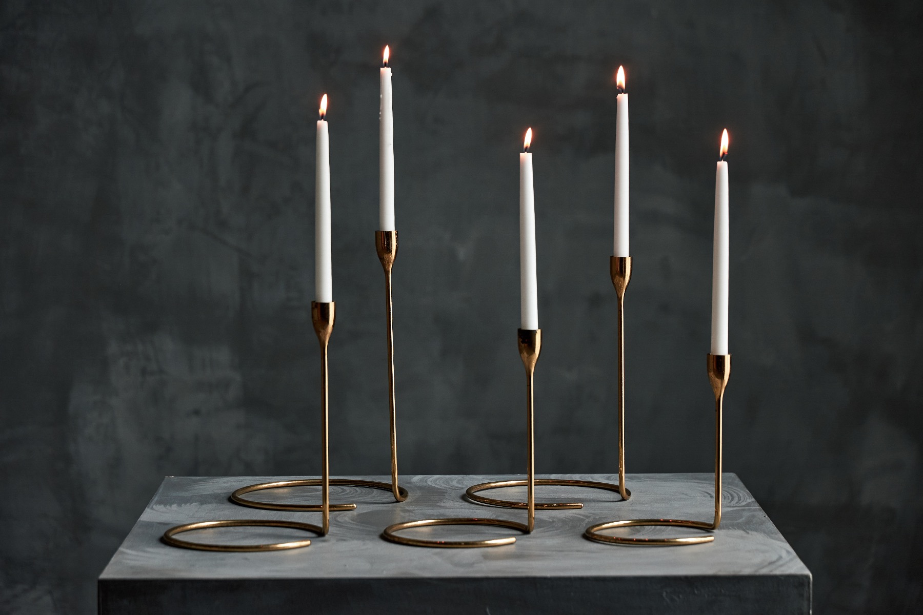 Mid century brass candle holders