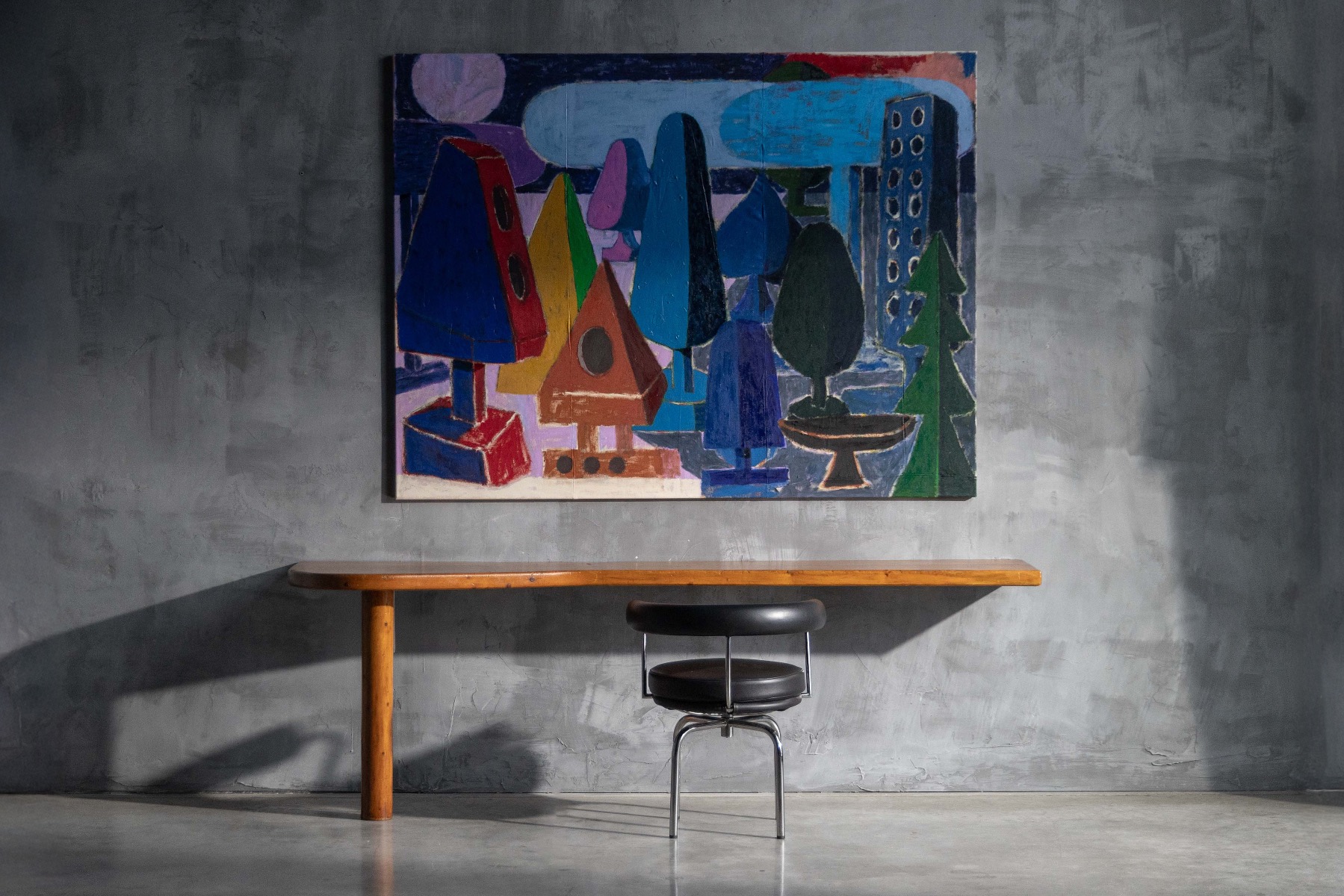 Charlotte Perriand console table with architectural modernist design