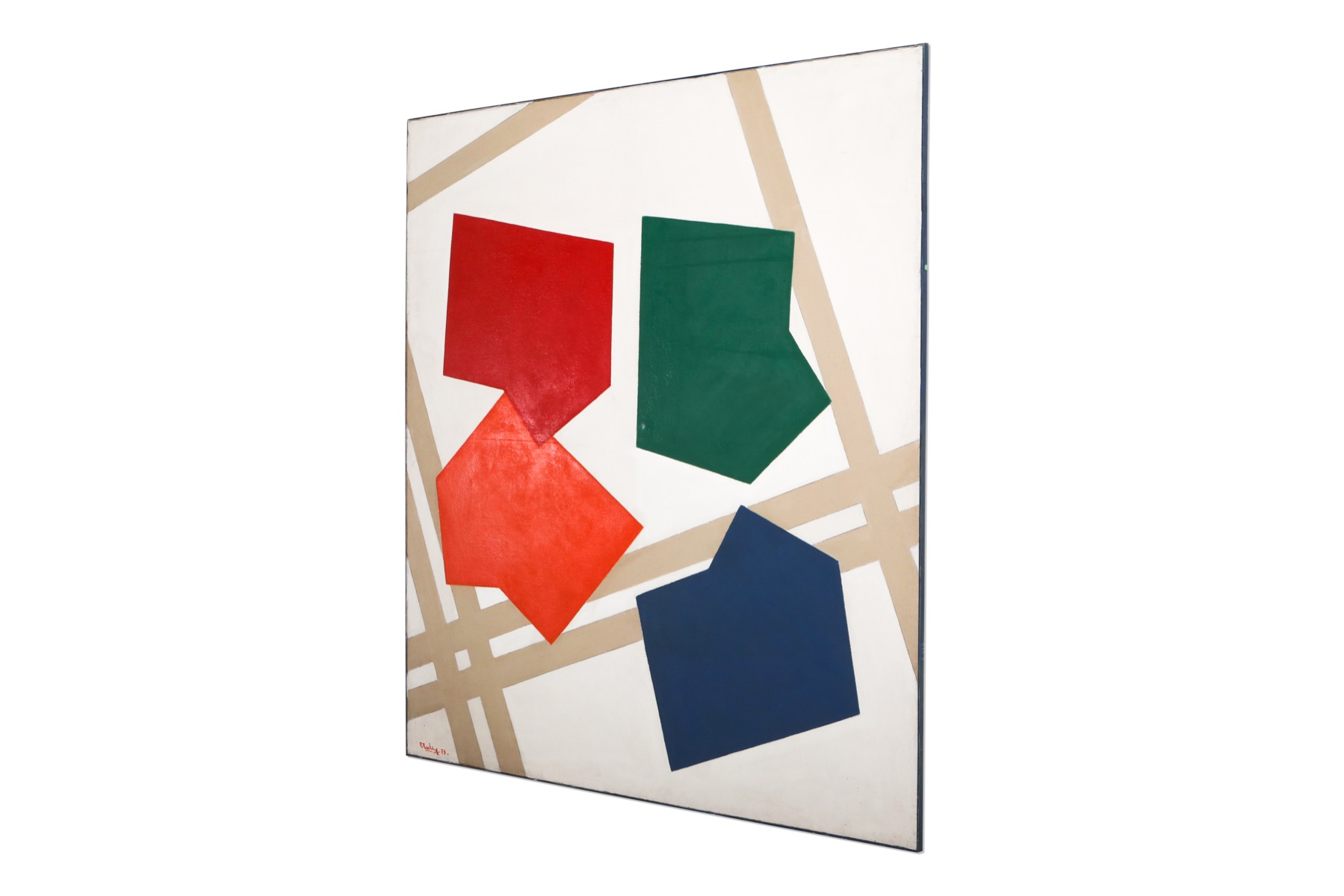 Modern abstract painting by Rene Roche on canvas