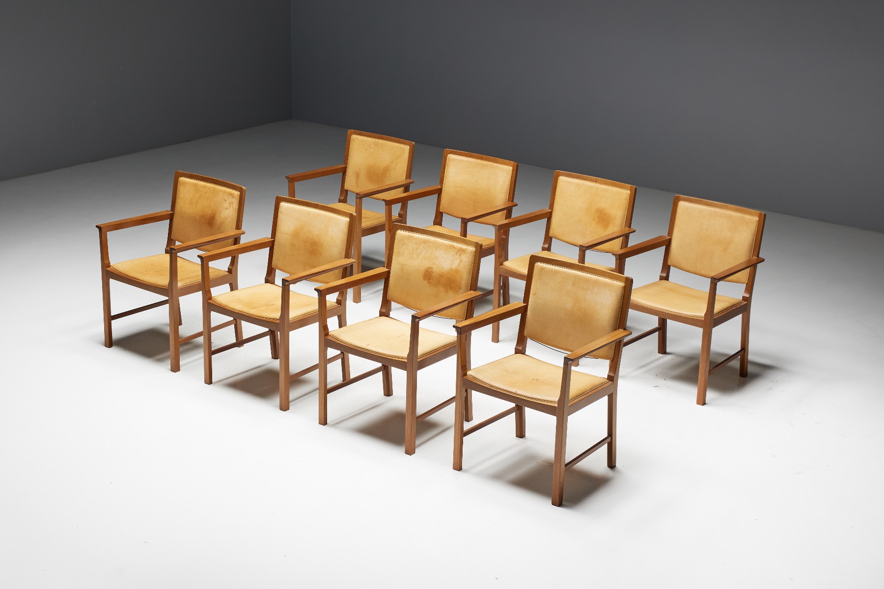 Nordic design conference chairs in leather
