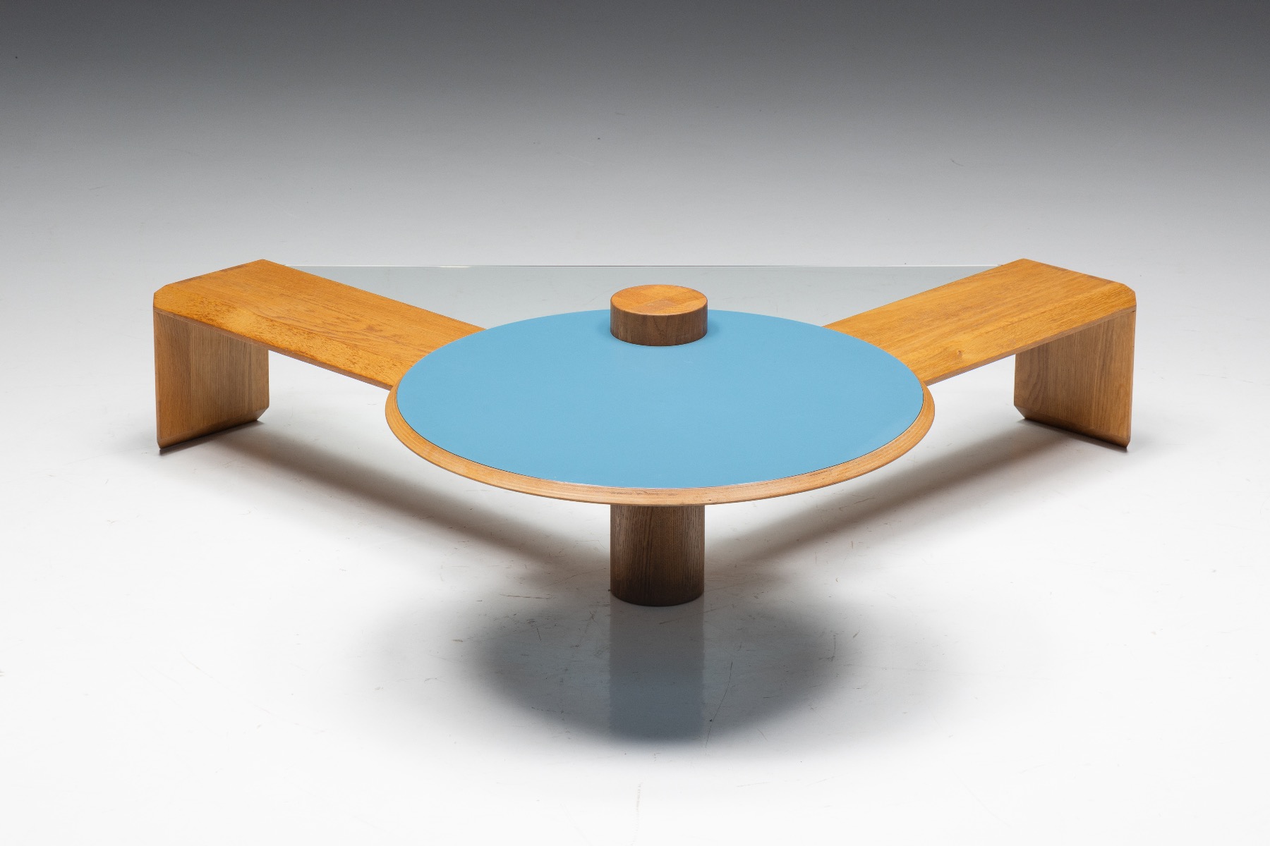 Postmodern geometric coffee table 1980s