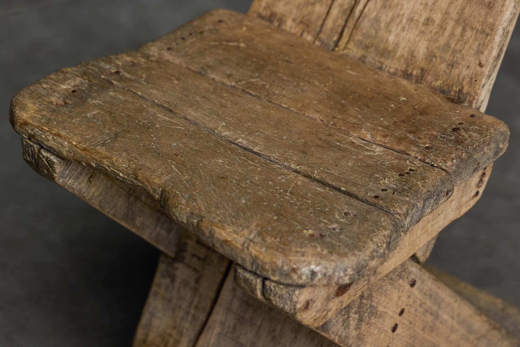 Primitive solid wood folk art seating