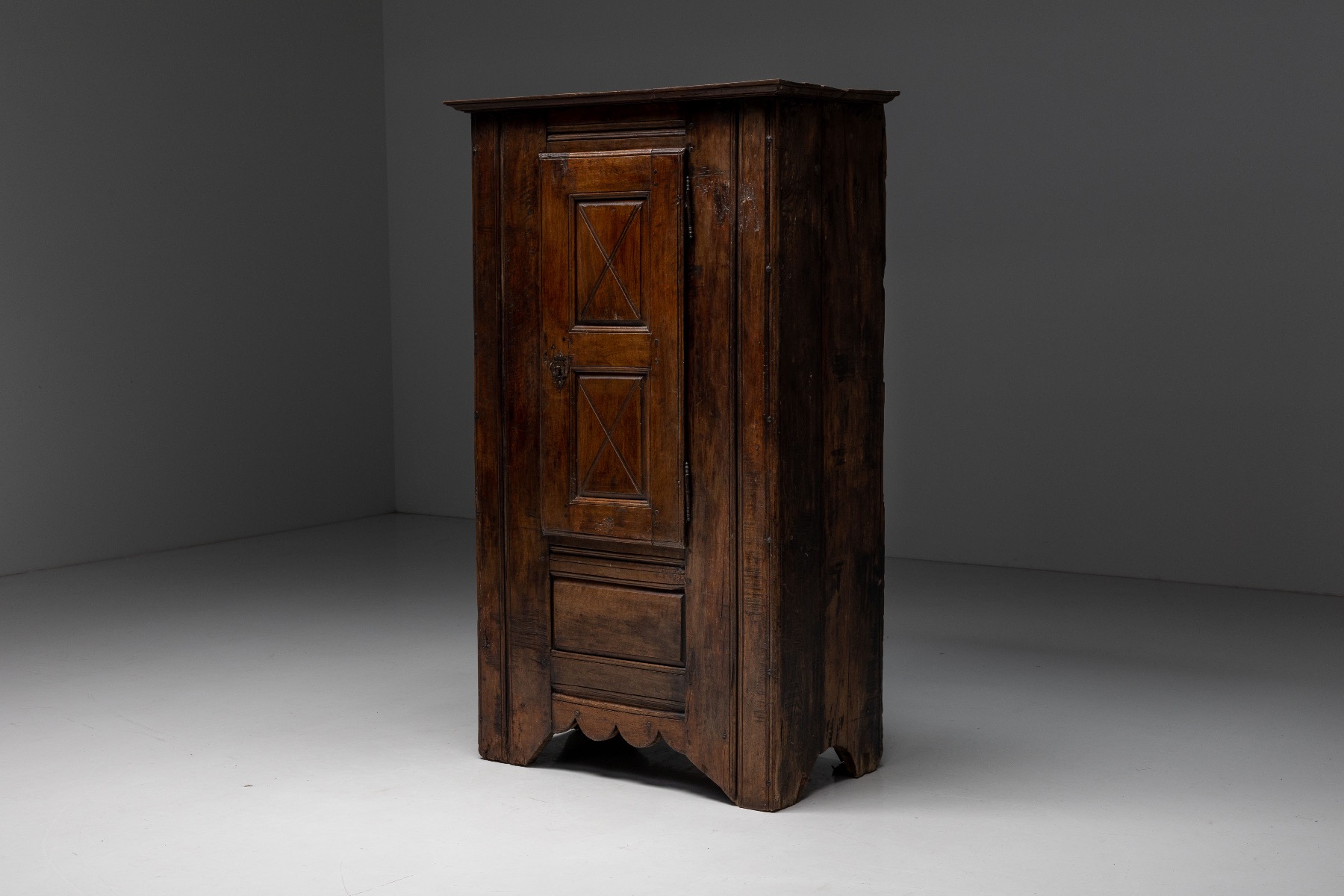 Primitive wooden cabinet in wabi style