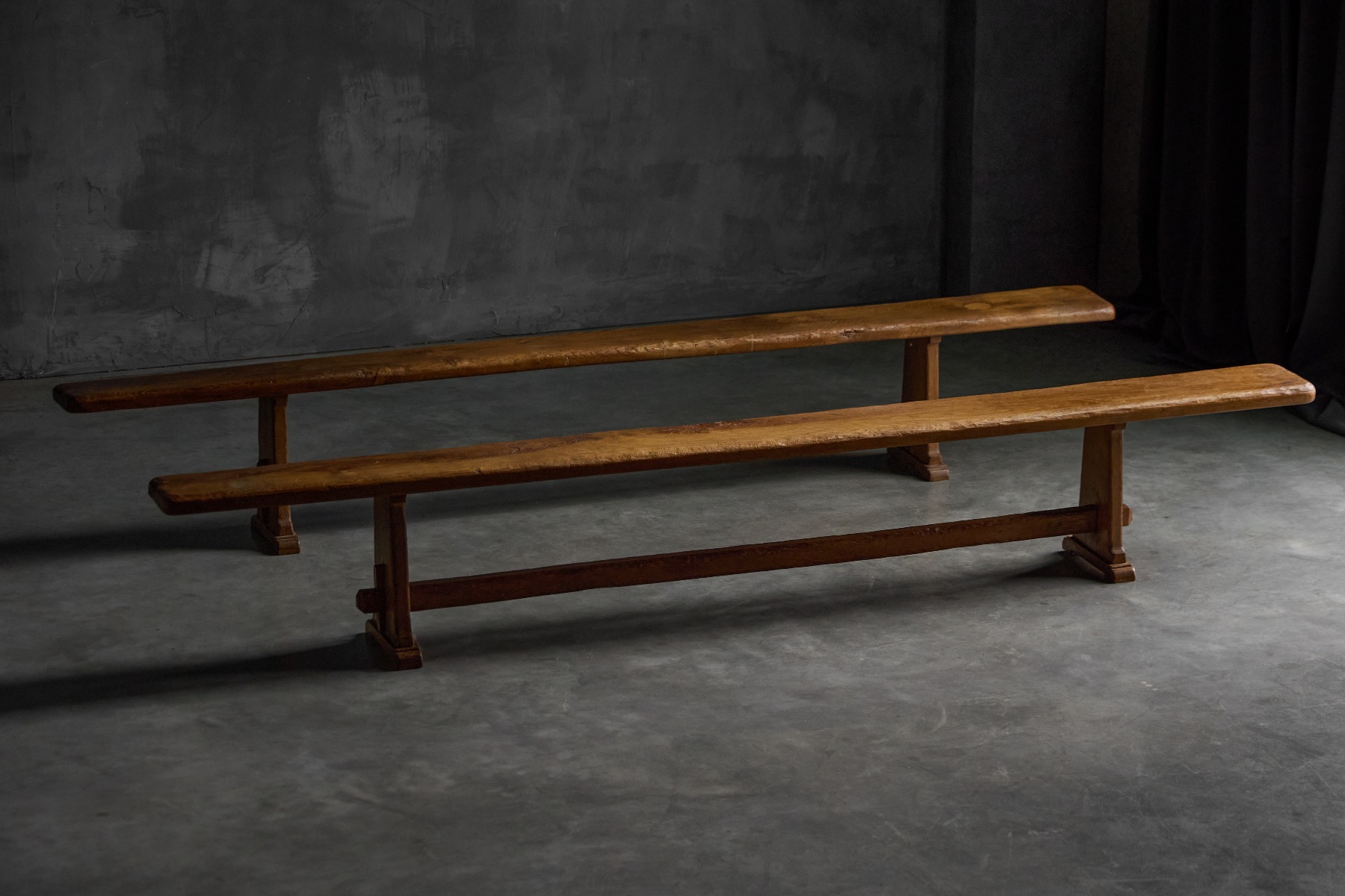 Vintage alpine bench crafted in solid wood
