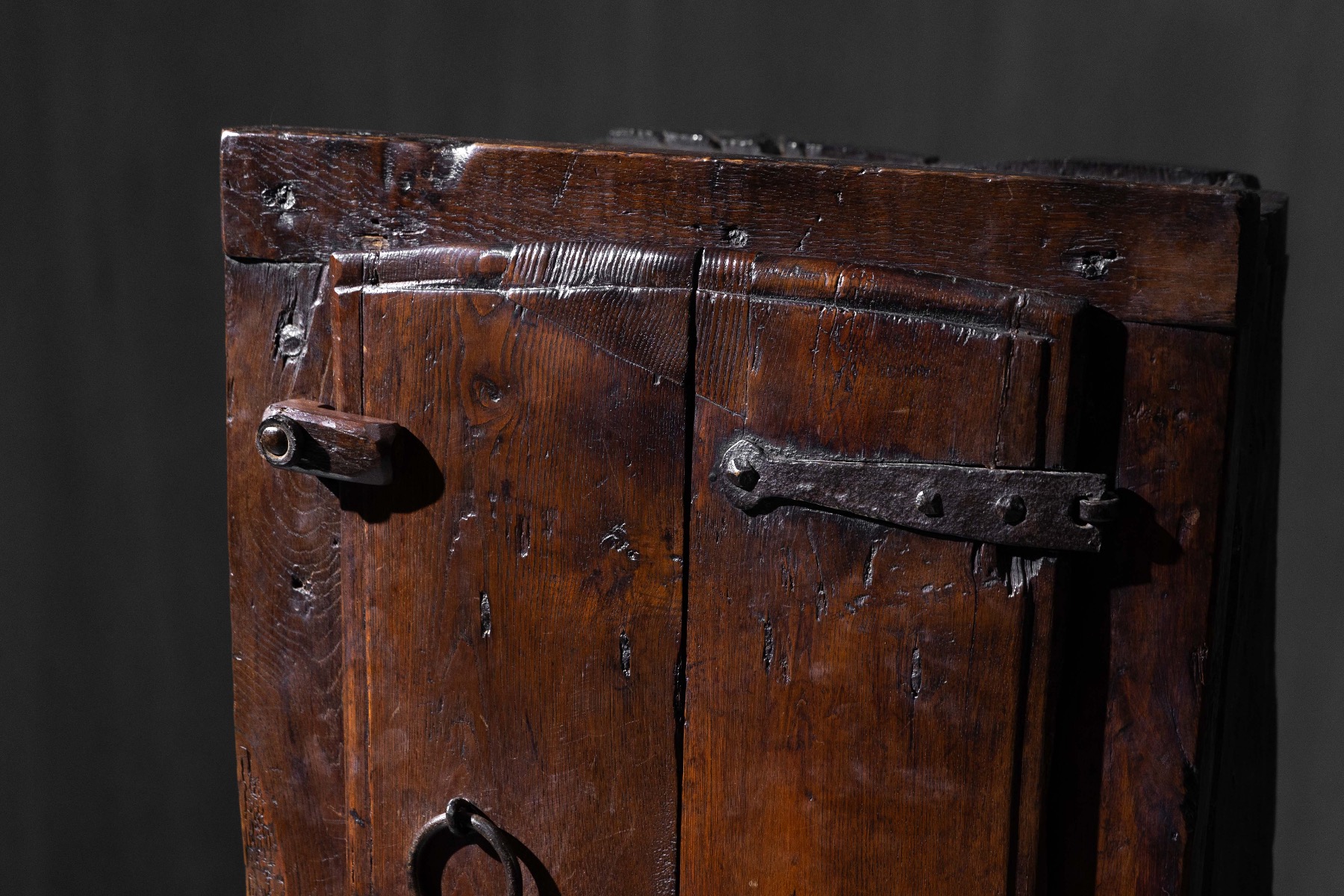 Rustic vernacular cabinet with natural aged patina