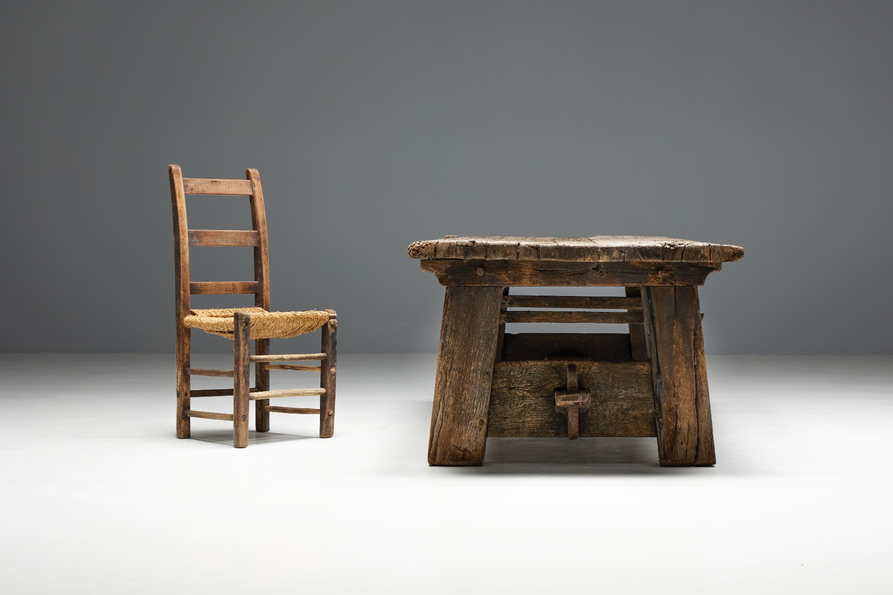 Rustic wabi sabi side table 1800s