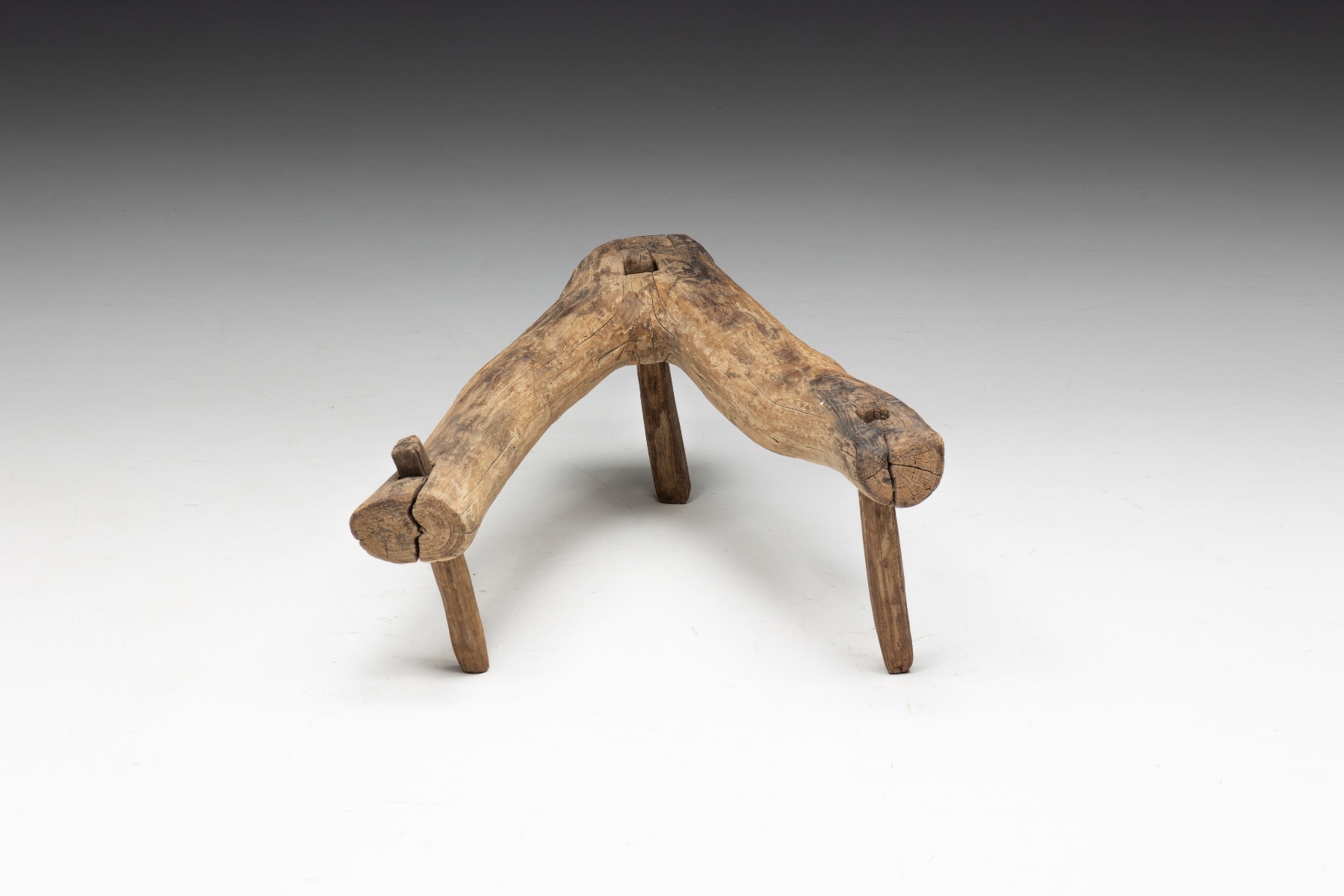 Rustic wabi sabi tripod stool 1700s