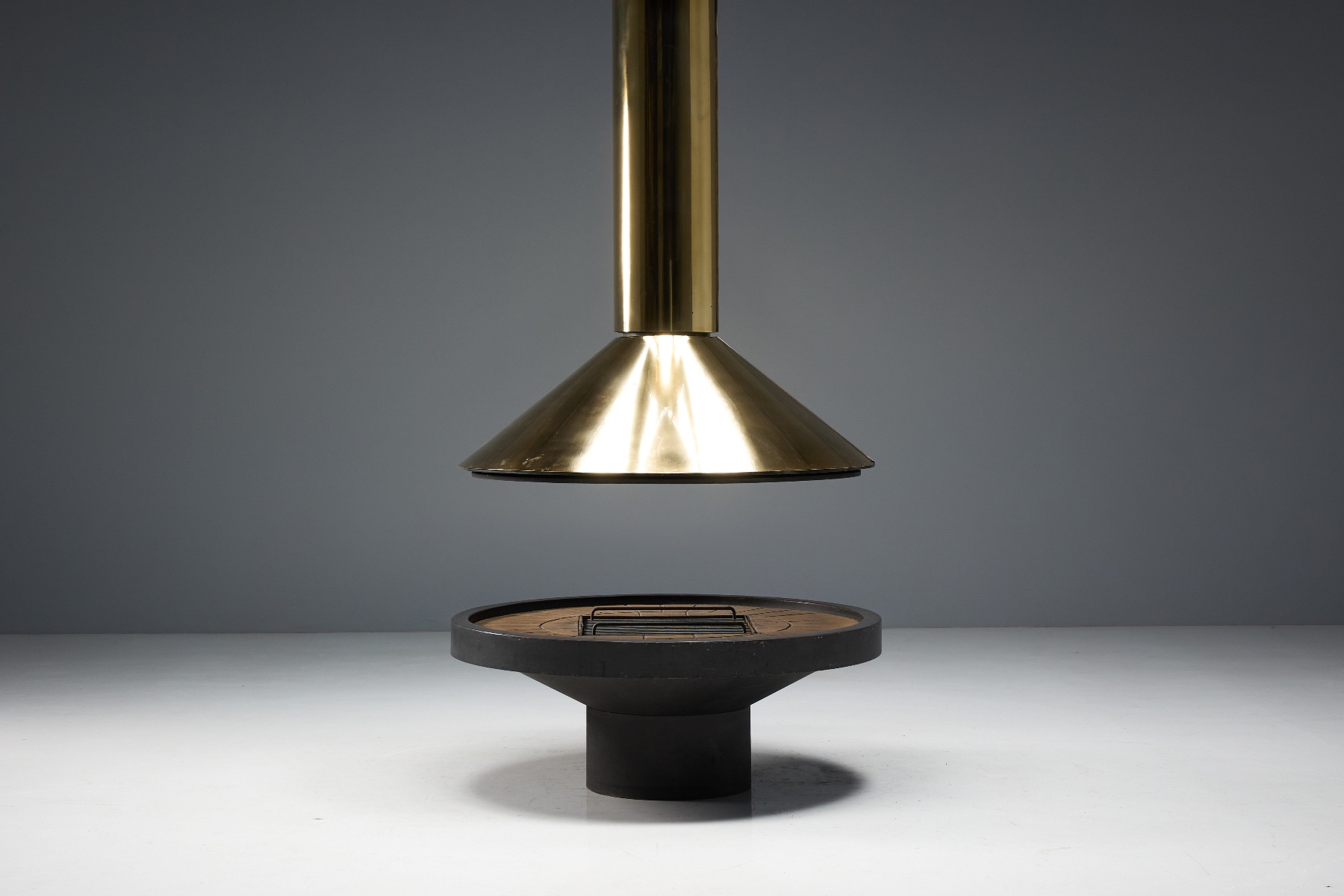 Vintage brass fireplace from the mid 1970s