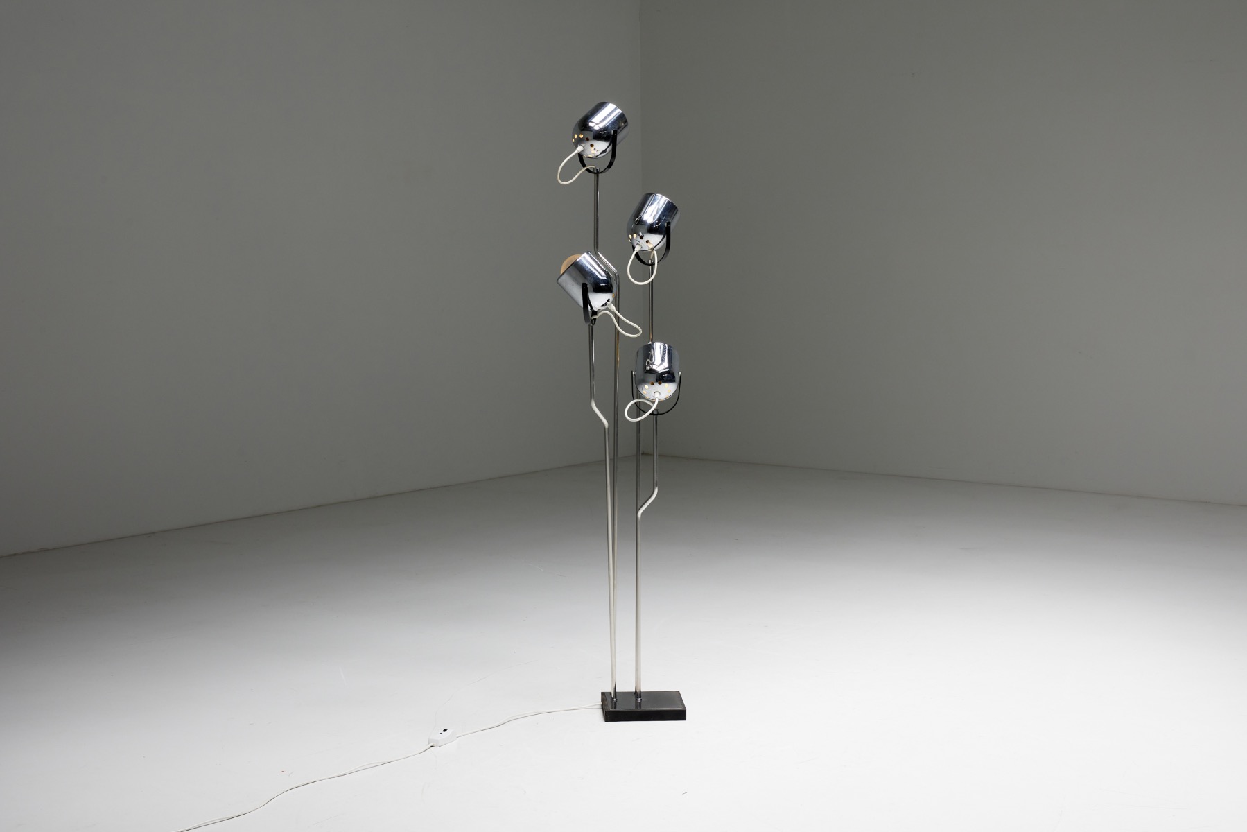Vintage chrome floor lamp by Goffredo Reggiani from the 1970s