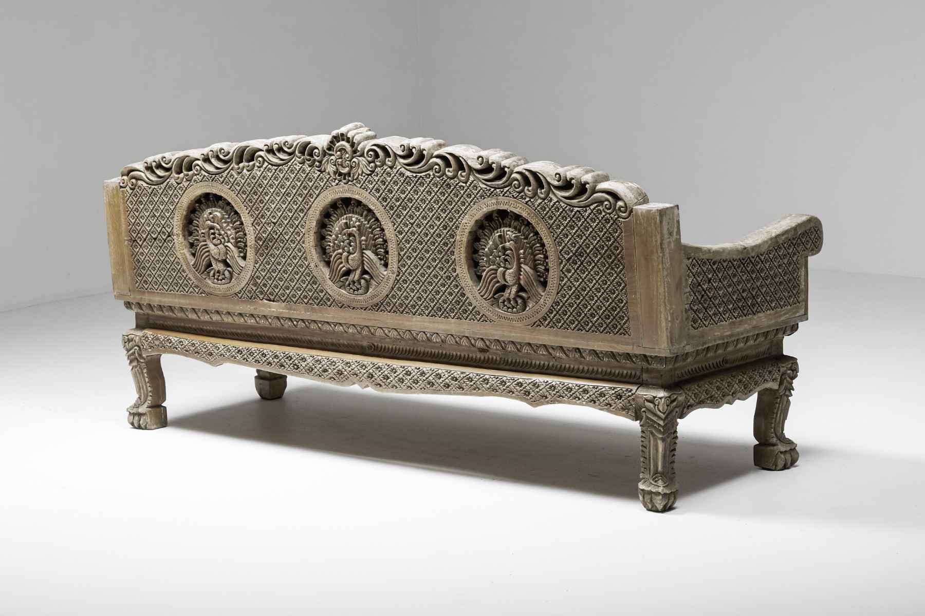 Vintage Dutch art nouveau bench from the 1890s