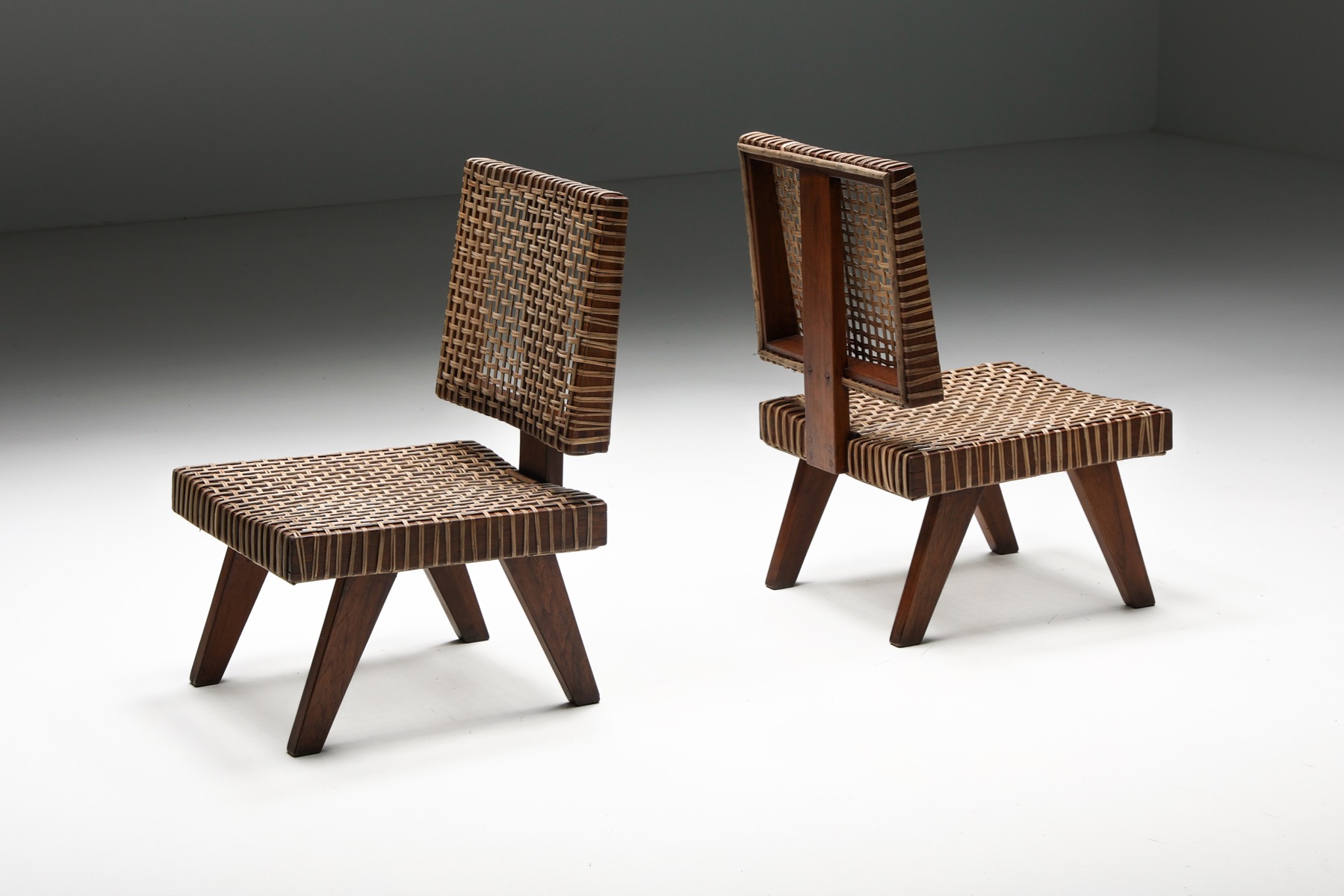 Vintage Pierre Jeanneret low easy chair from 1955