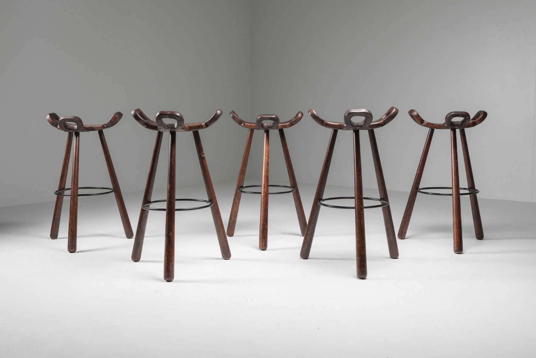 Vintage bar stools by Carl Malmsten from the 1950s