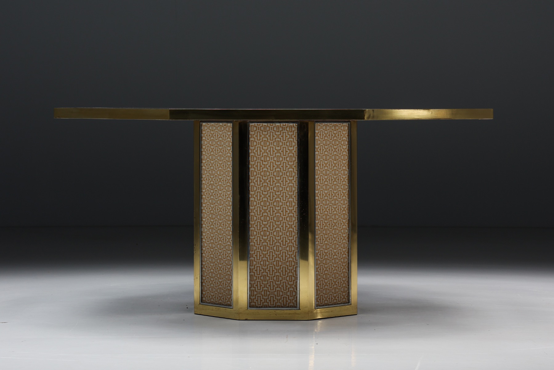 Vintage octagonal dining table by Romeo Rega from the 1970s
