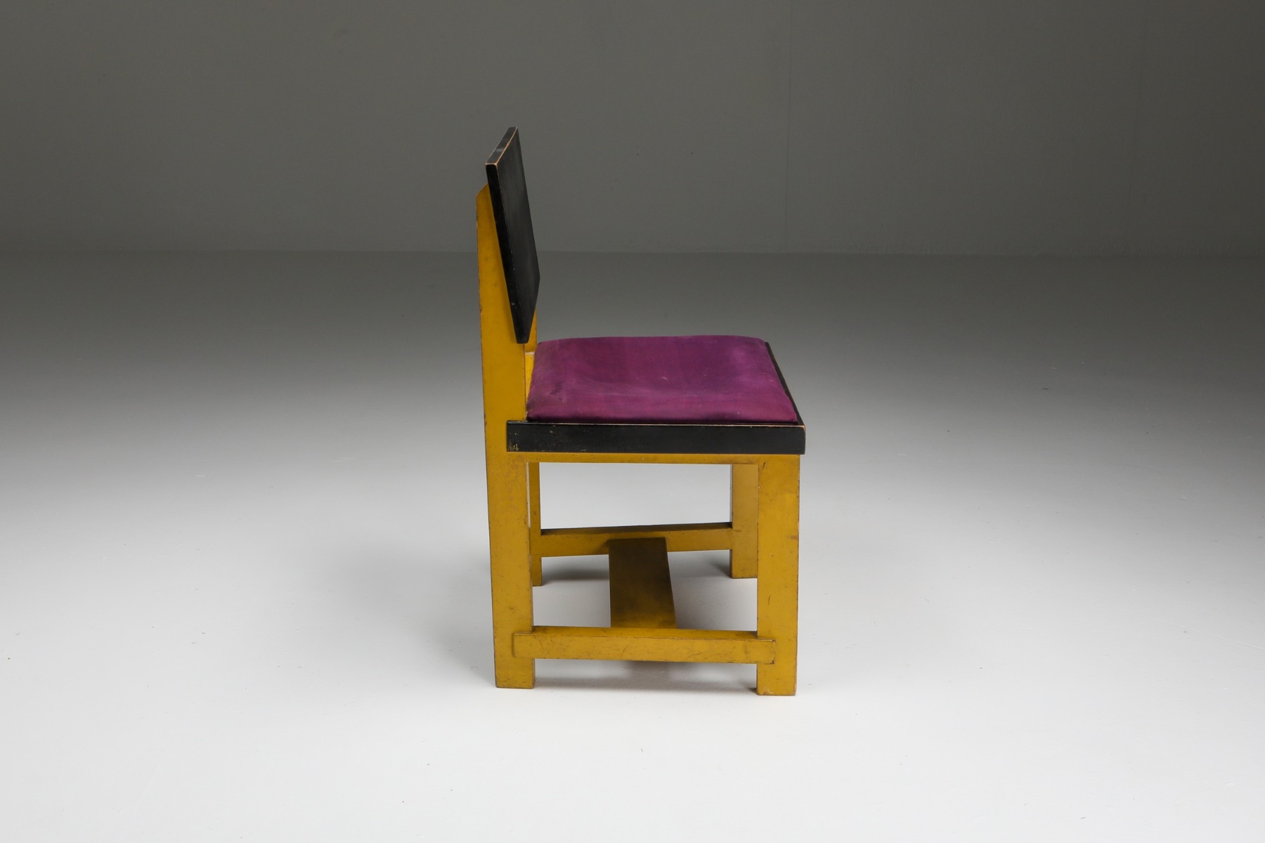 Vintage yellow chair by H Wouda from 1924