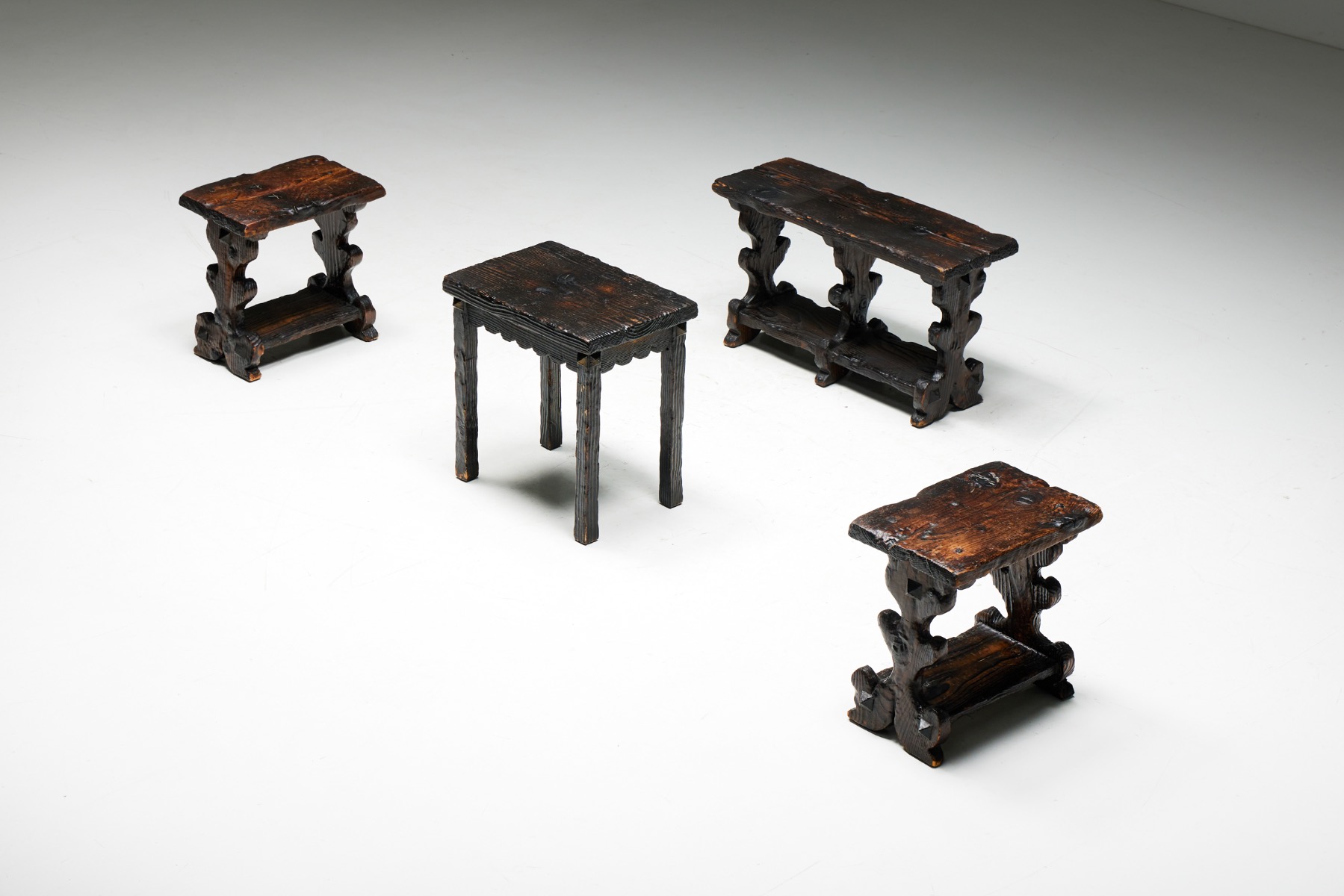 Brutalist Art Populaire Bench - 1950s