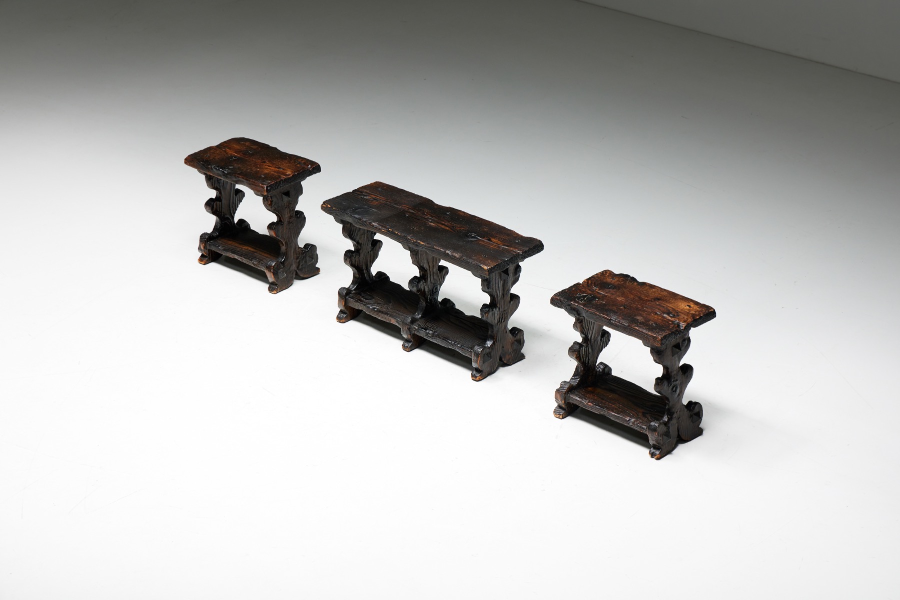 Brutalist Art Populaire Bench - 1950s