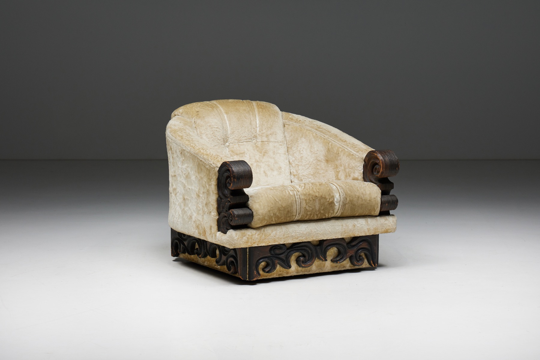 Pair of Japanoiserie Art Deco Expressionist Lounge Chairs - 1920s