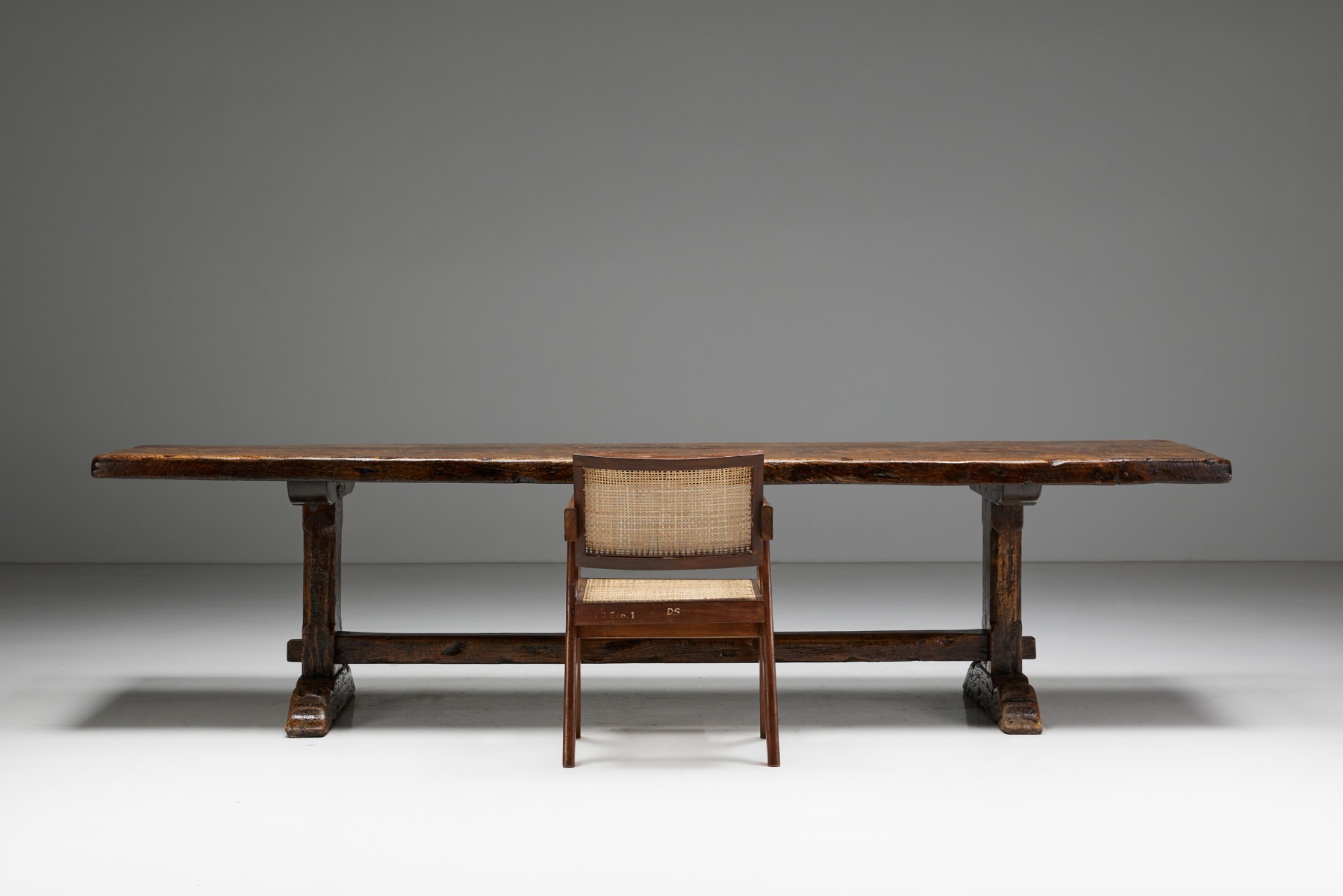 Brutalist Rustic Dining Table - Early 20th Century